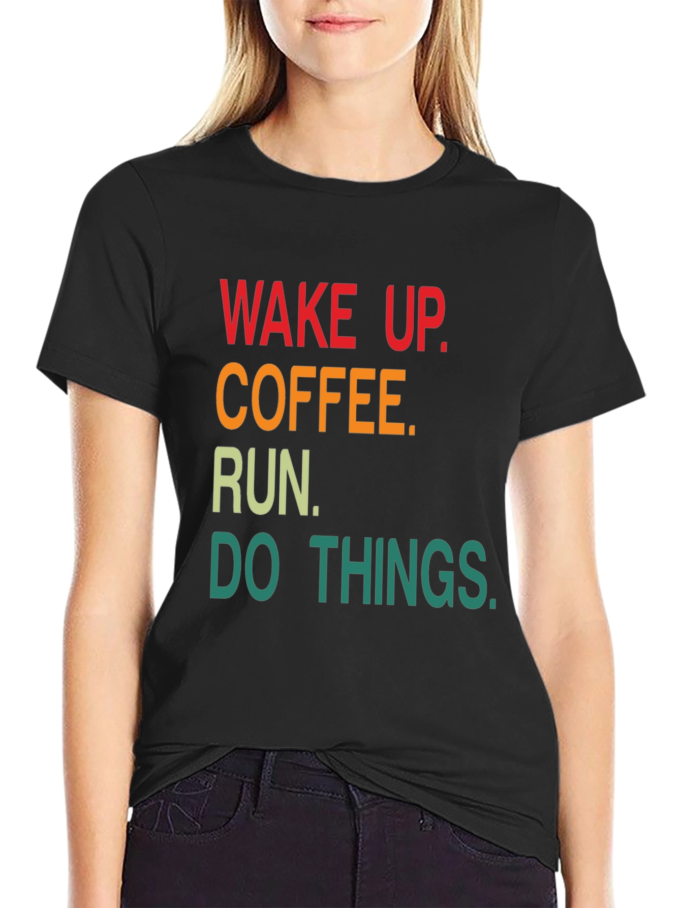 Wake Up Coffee Run Graphic T-Shirt