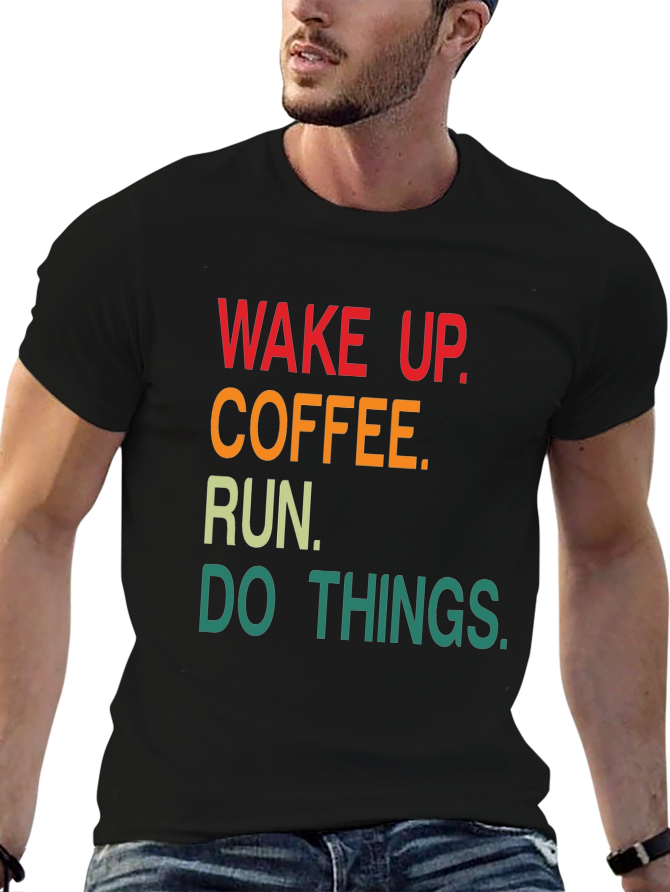 Wake Up Coffee Run Graphic T-Shirt