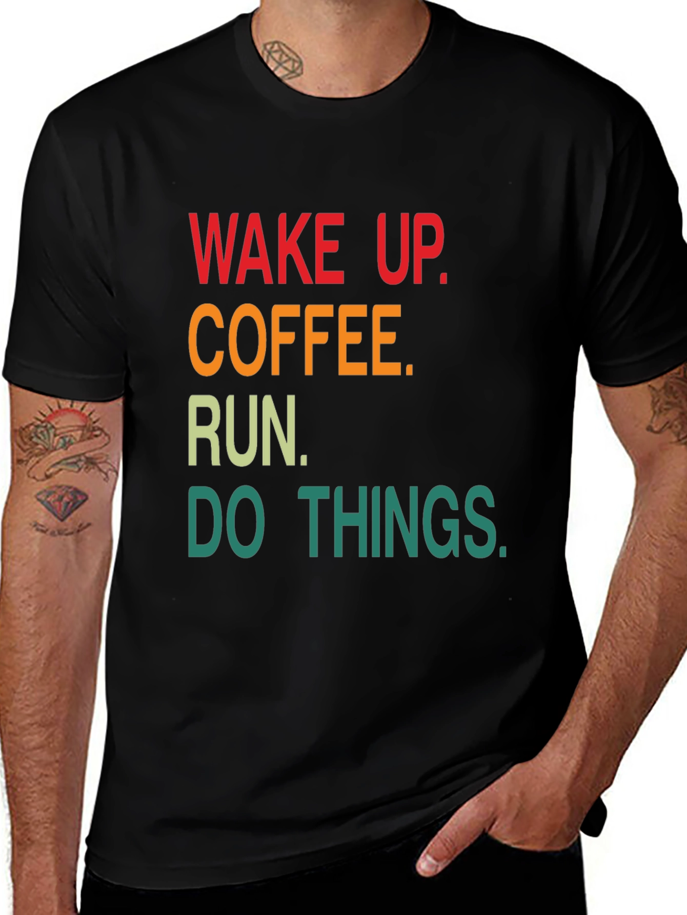 Wake Up Coffee Run Graphic T-Shirt