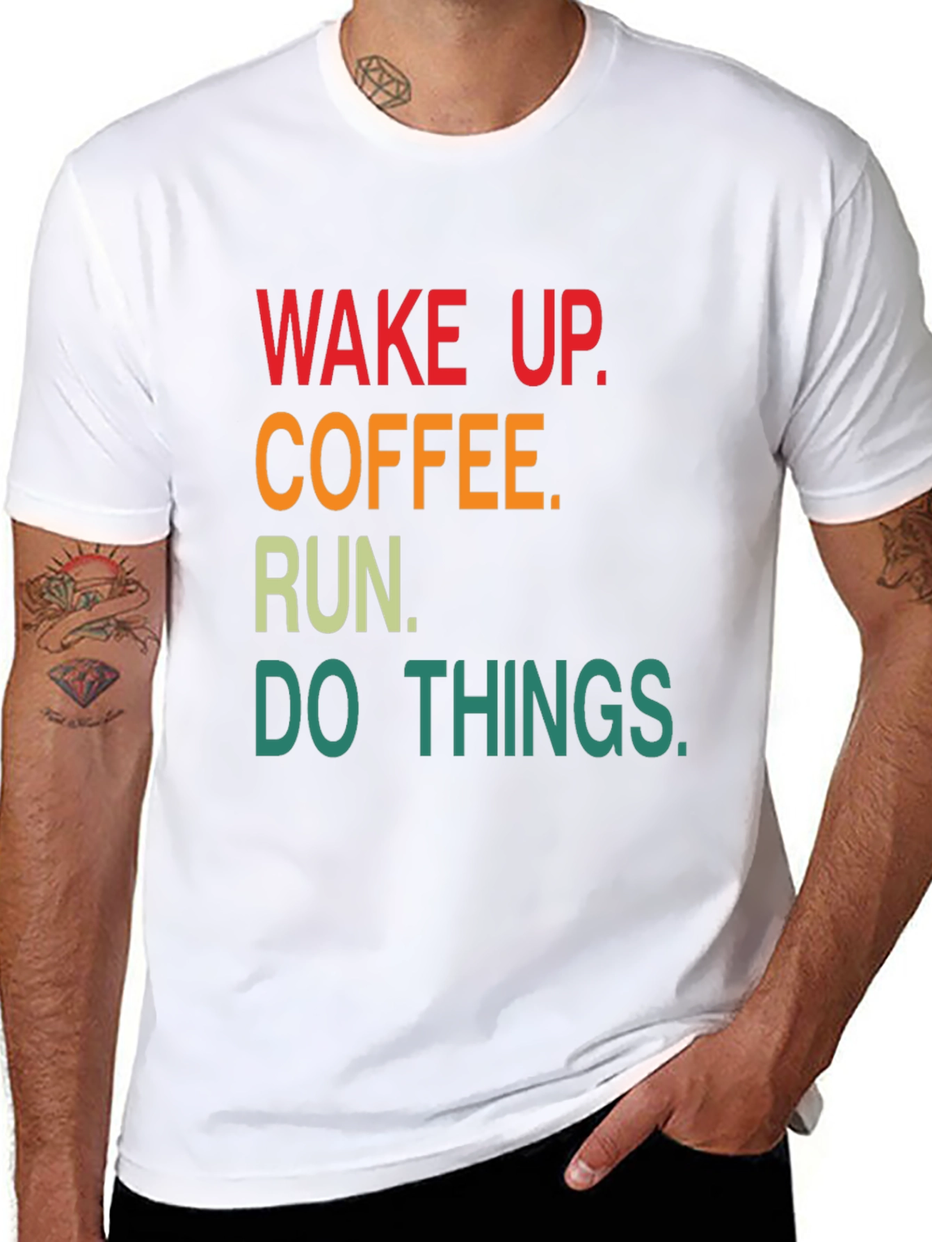 Wake Up Coffee Run Graphic T-Shirt