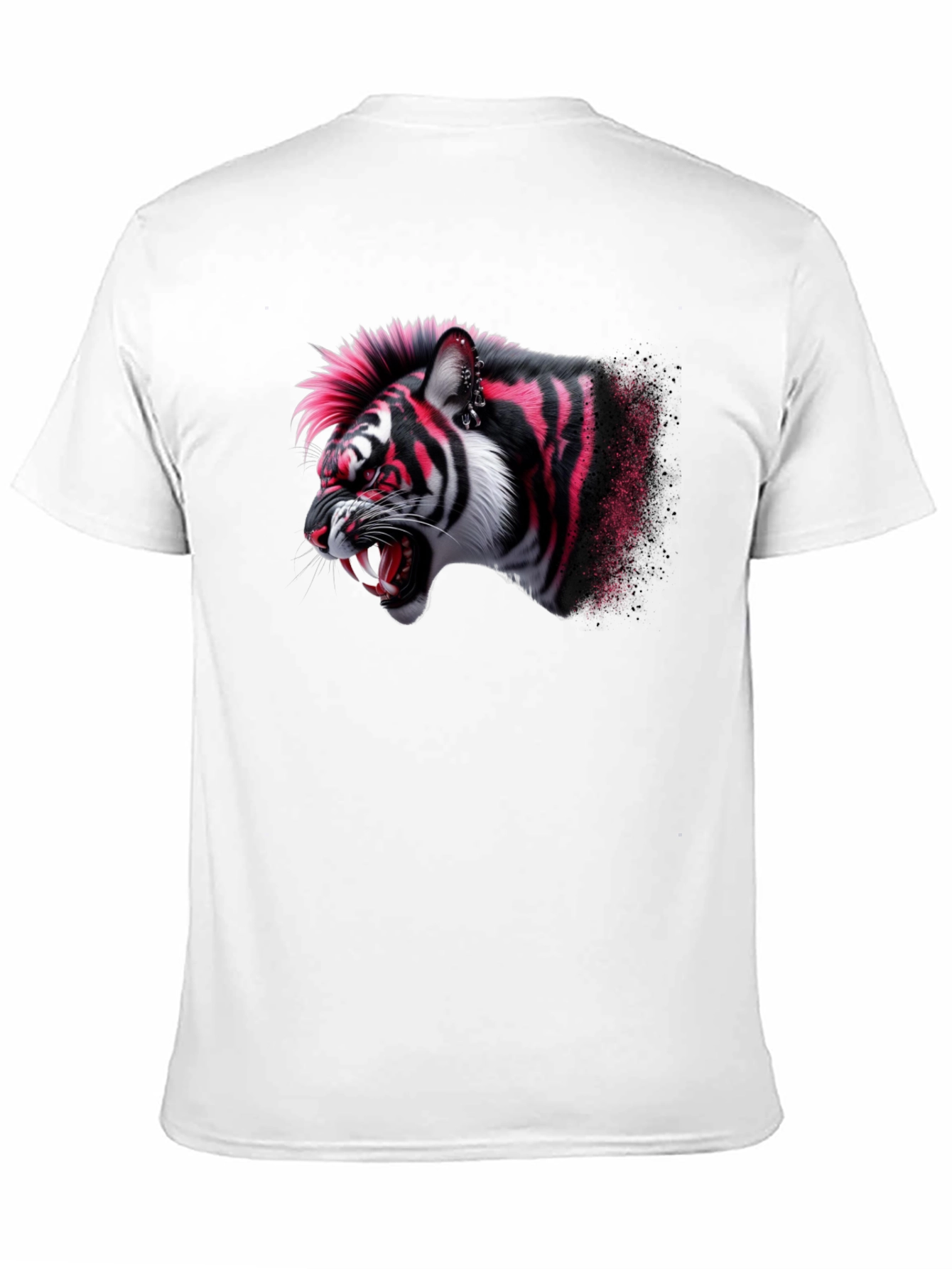 Punk Tiger Graphic Black T-Shirt