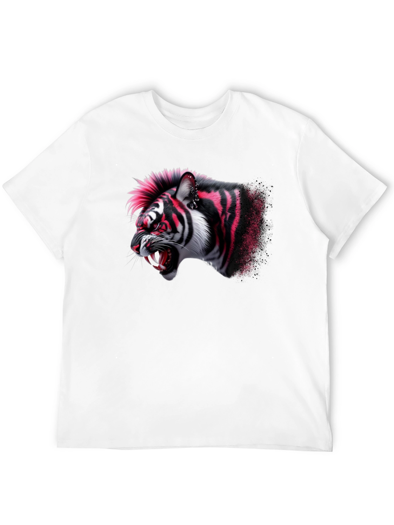 Punk Tiger Graphic Black T-Shirt