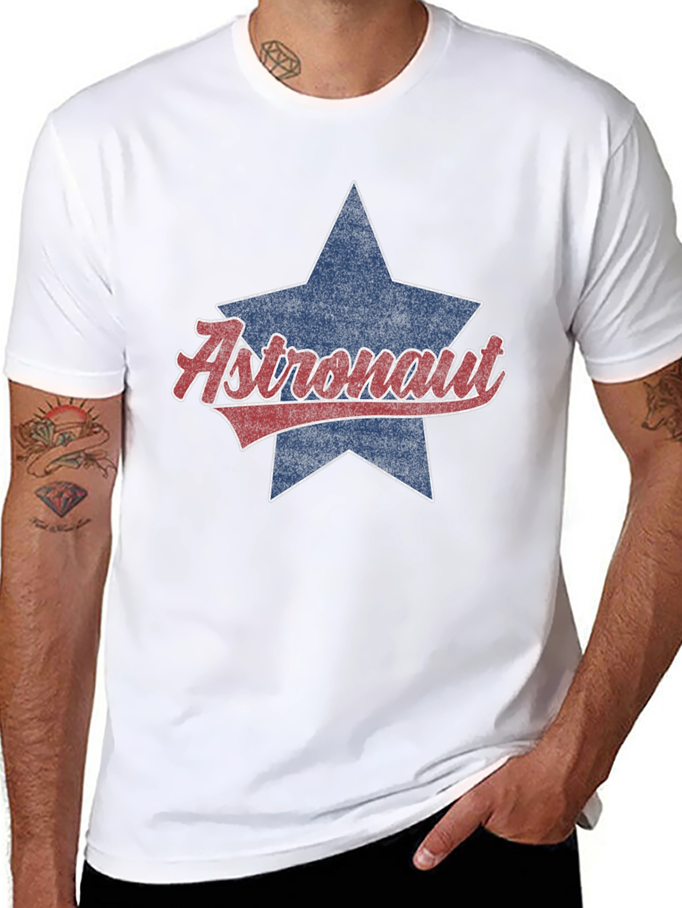 Astronaut Star Graphic Tee - Retro Style