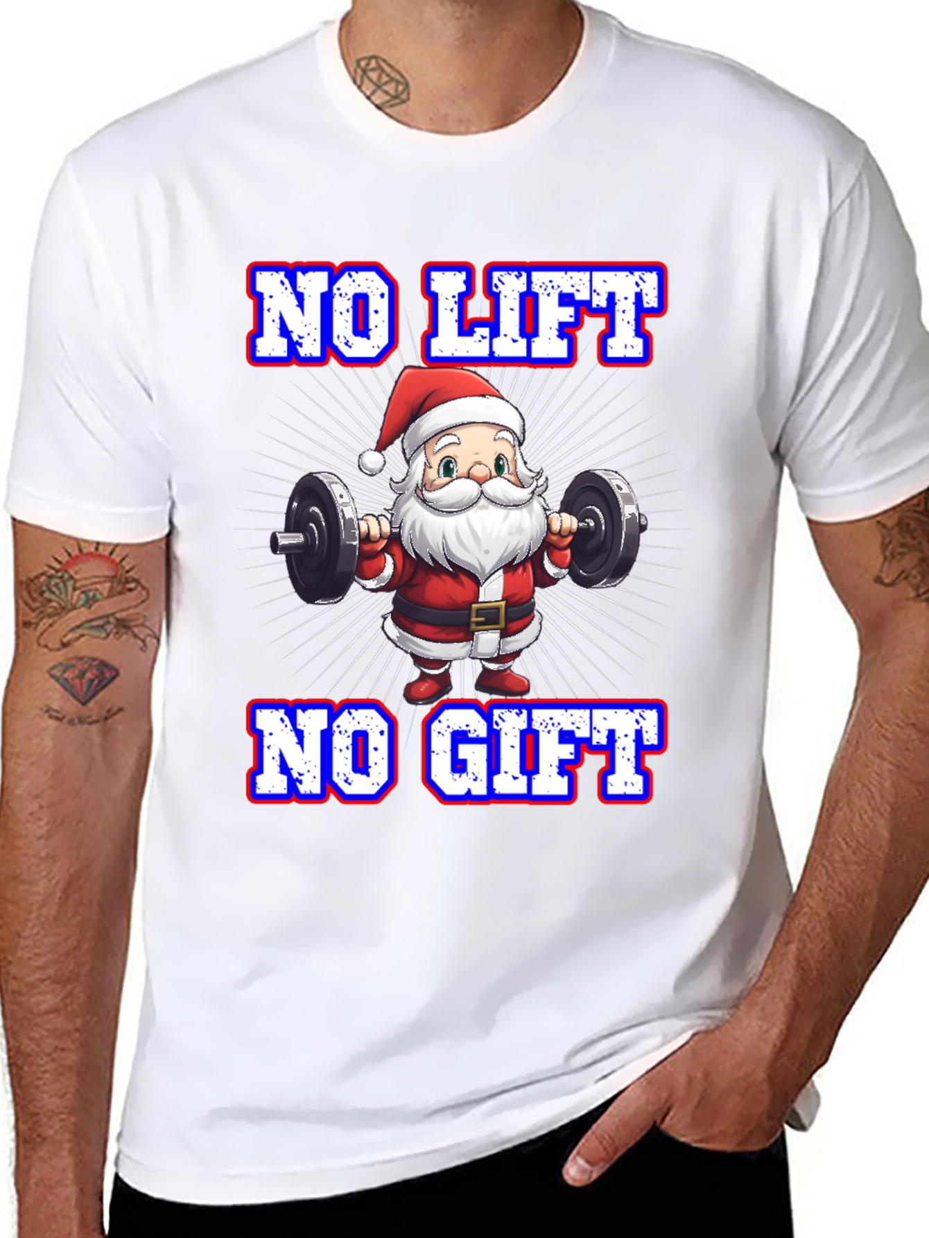 No Lift No Gift Santa Gym T-Shirt
