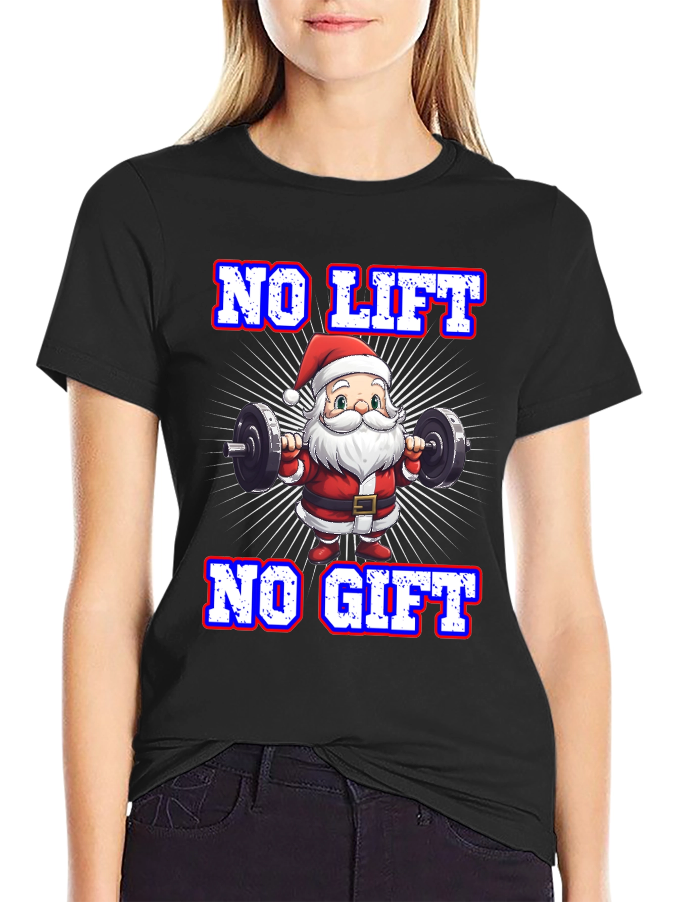 No Lift No Gift Santa Gym T-Shirt