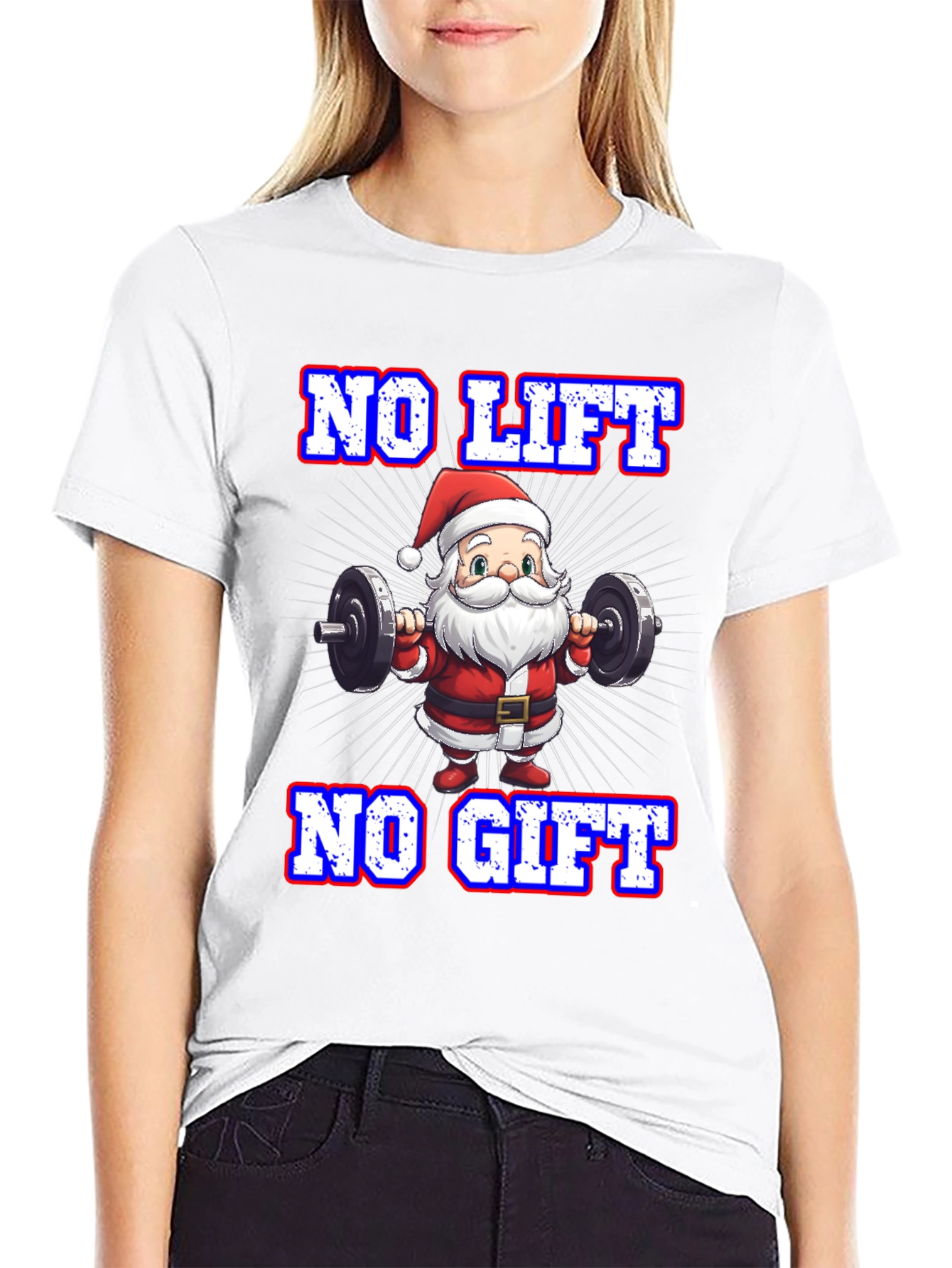 No Lift No Gift Santa Gym T-Shirt