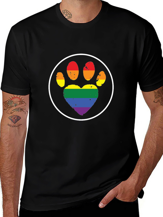 Pride Paw Print Heart T-Shirt