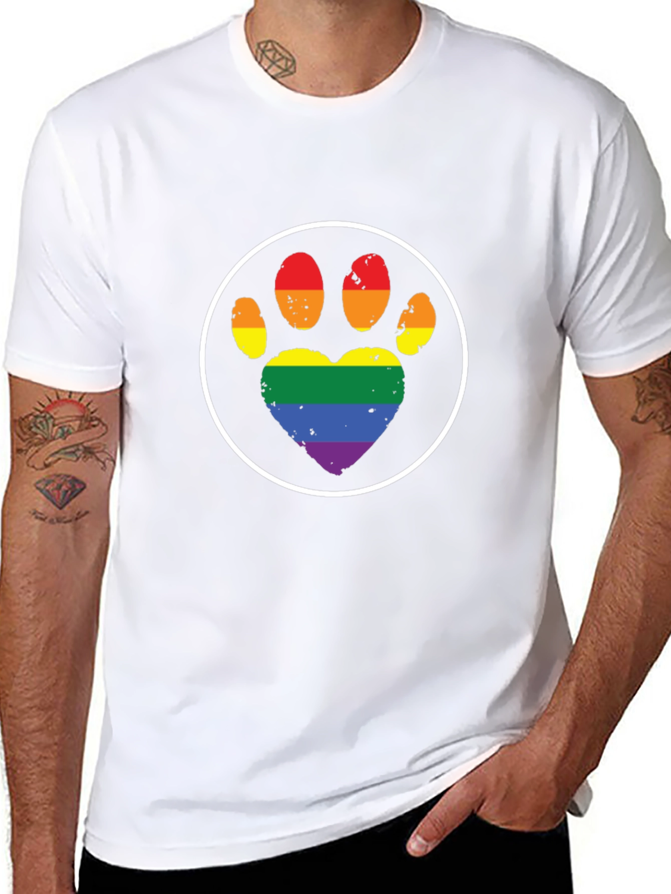 Pride Paw Print Heart T-Shirt