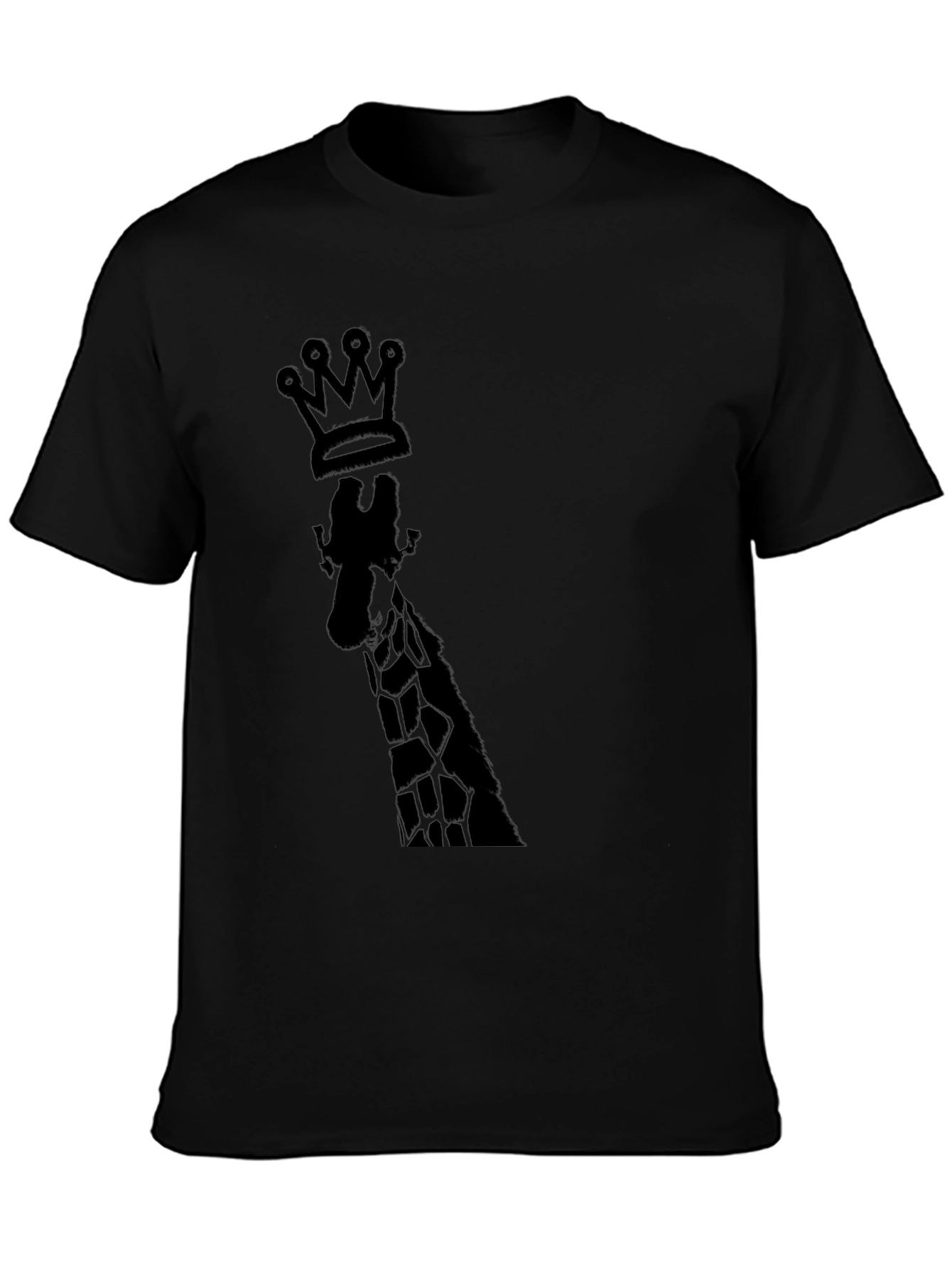 King Giraffe Graphic Tee - Black Cotton T-Shirt