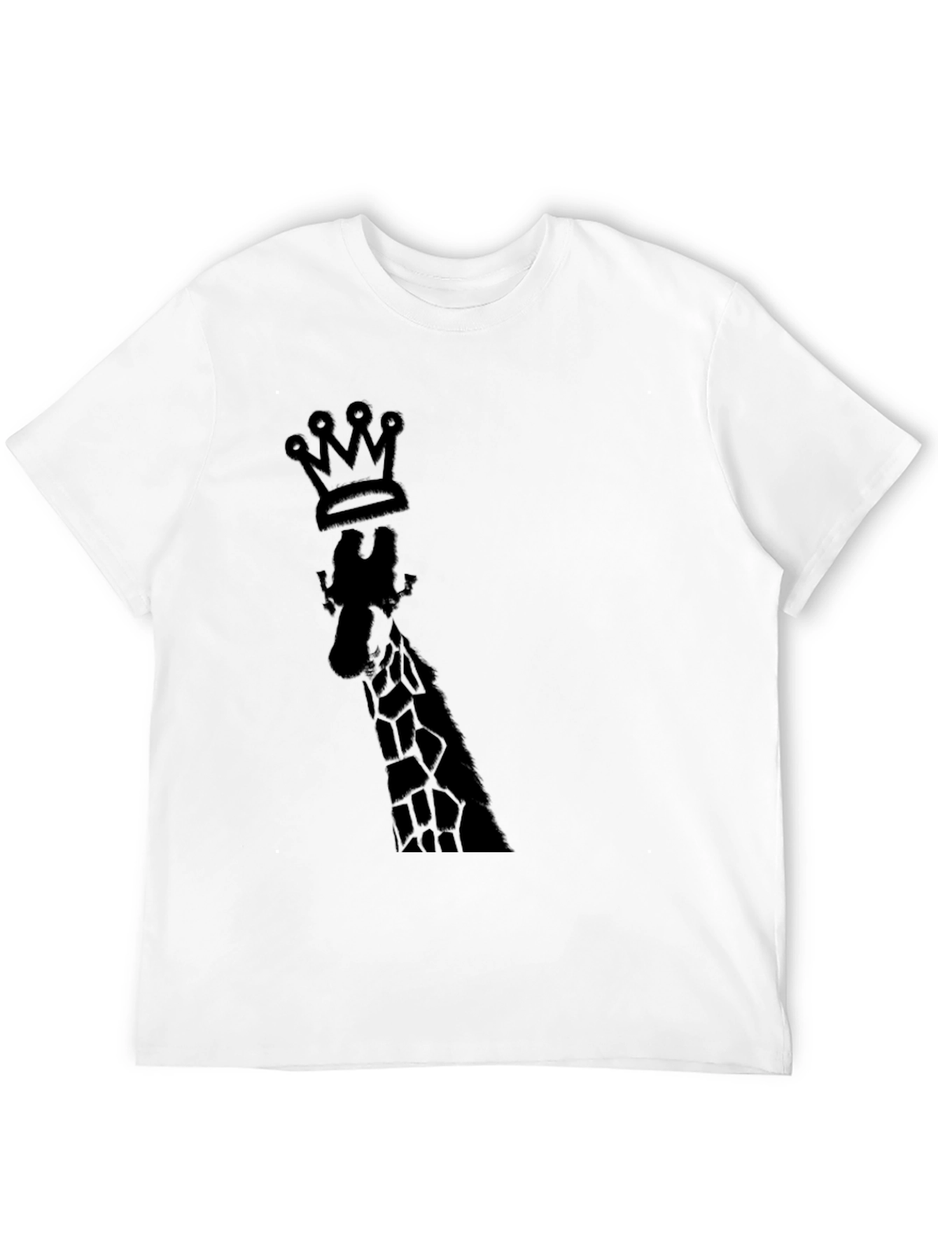 King Giraffe Graphic Tee - Black Cotton T-Shirt