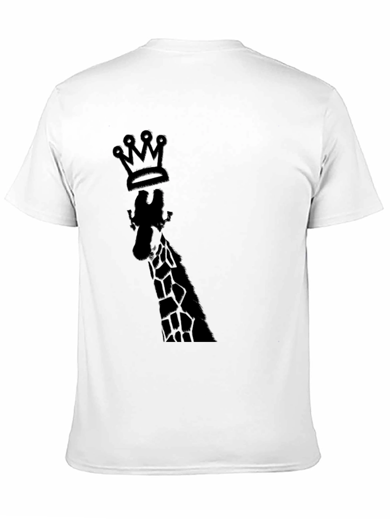 King Giraffe Graphic Tee - Black Cotton T-Shirt