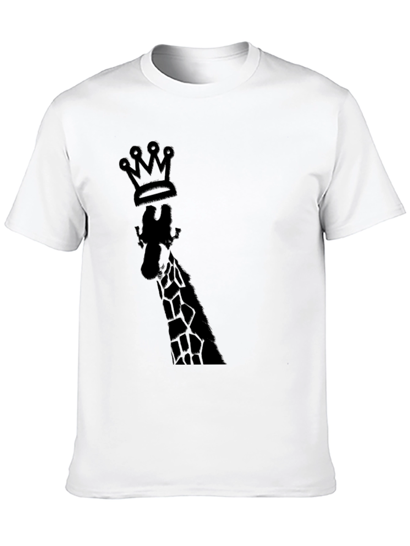 King Giraffe Graphic Tee - Black Cotton T-Shirt