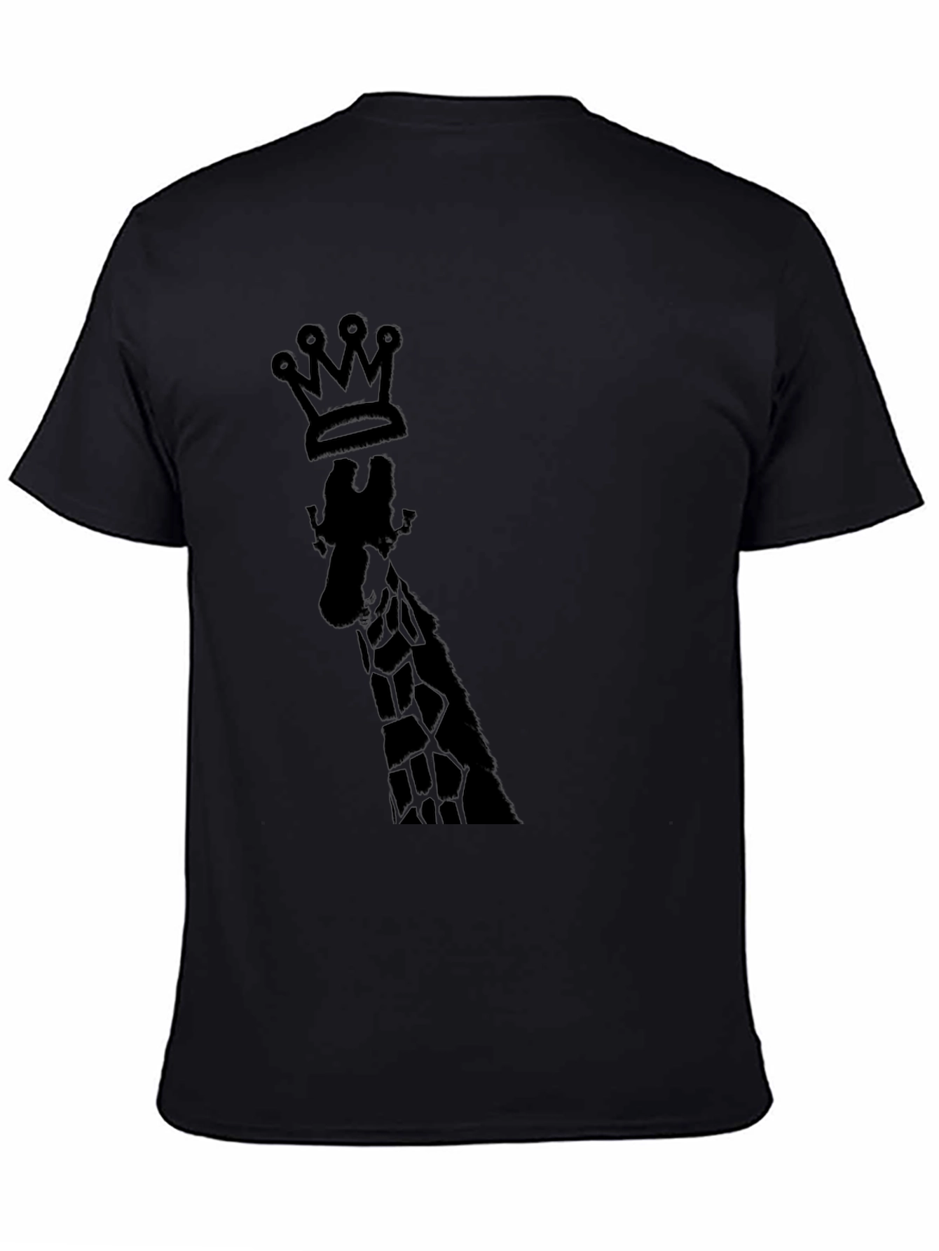 King Giraffe Graphic Tee - Black Cotton T-Shirt