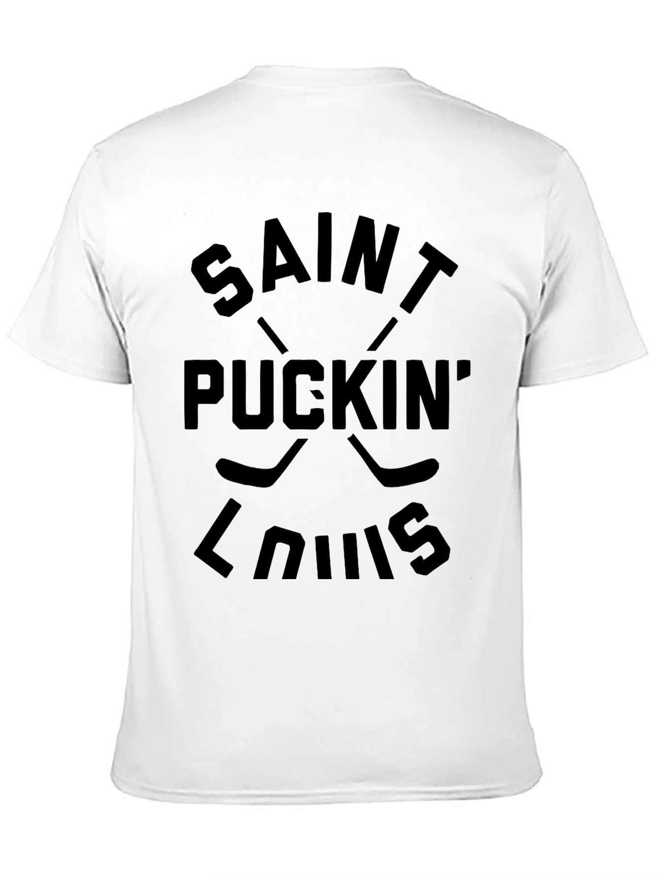 Saint Puckin Louis Black T-Shirt Hockey Fan Tee