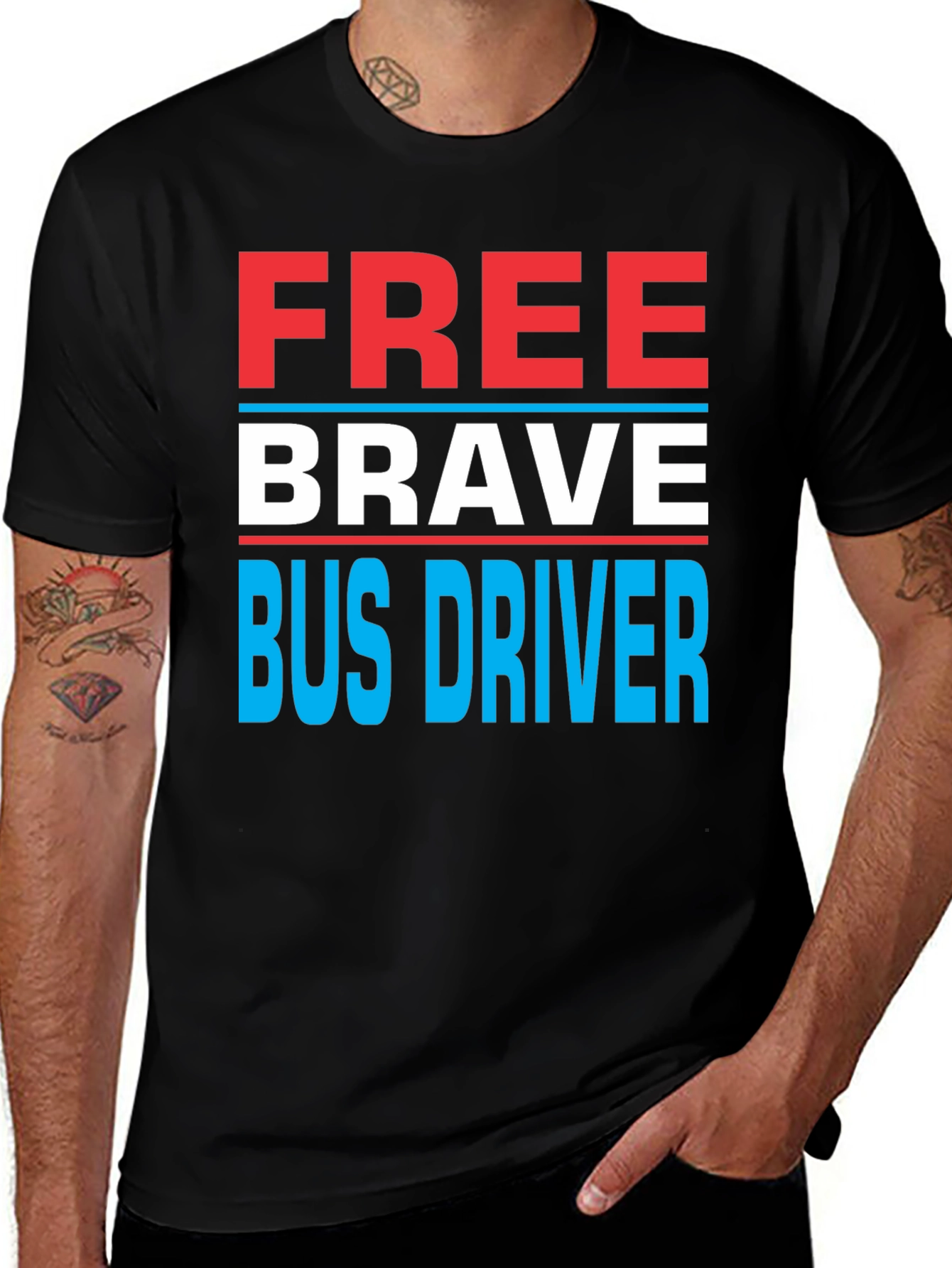 Free Brave Bus Driver Graphic Tee