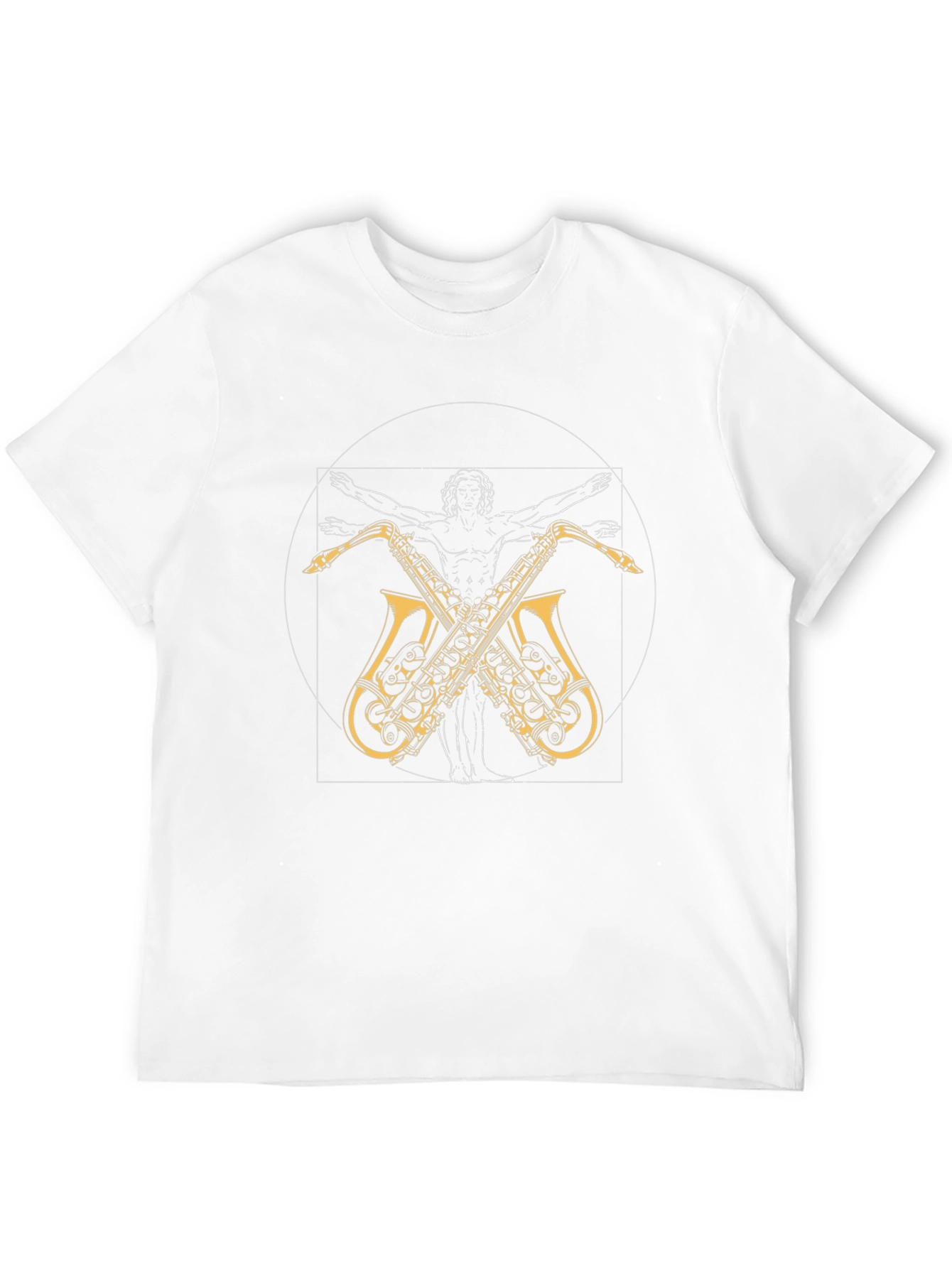Vitruvian Man Saxophone T-Shirt