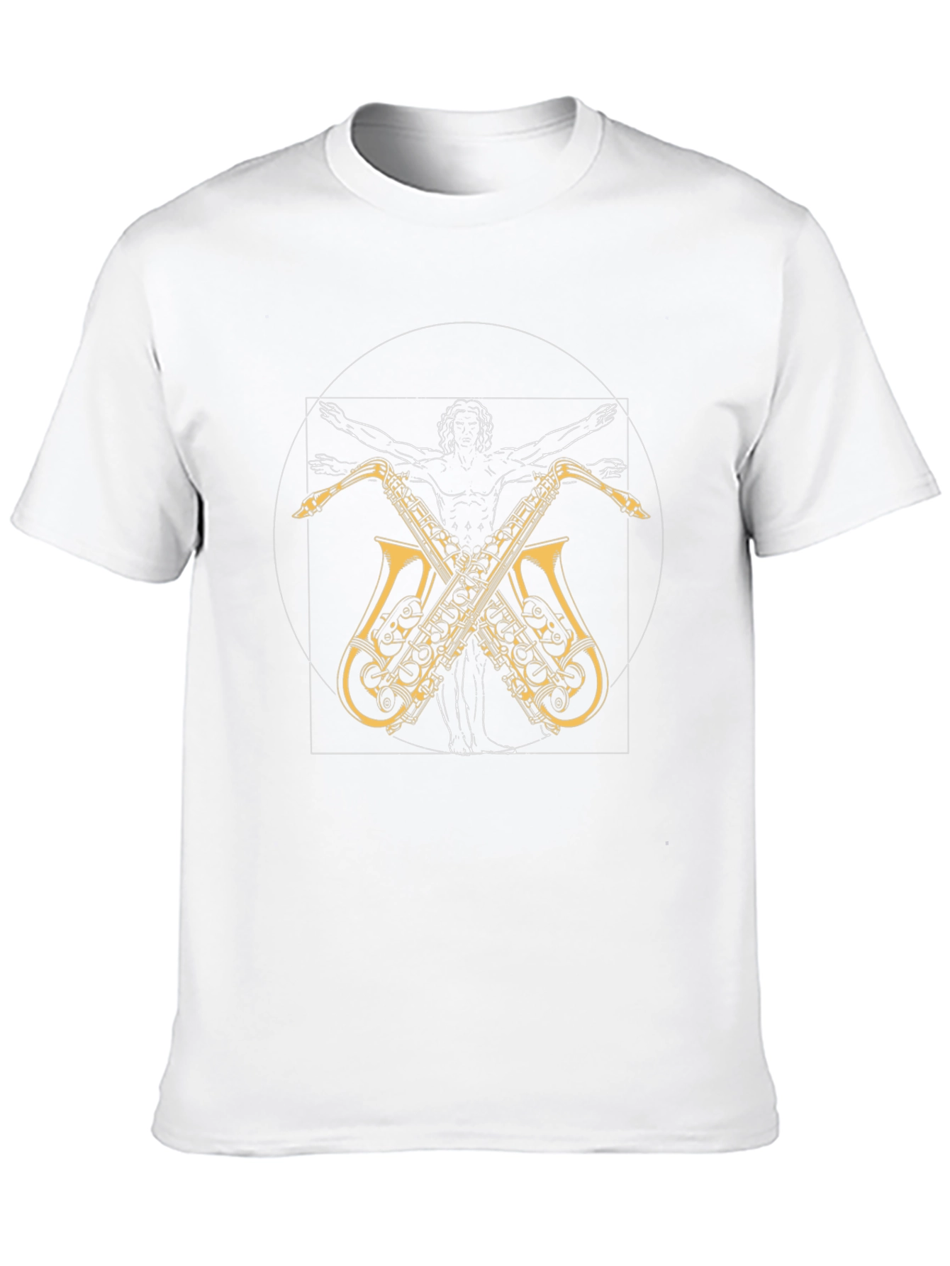 Vitruvian Man Saxophone T-Shirt