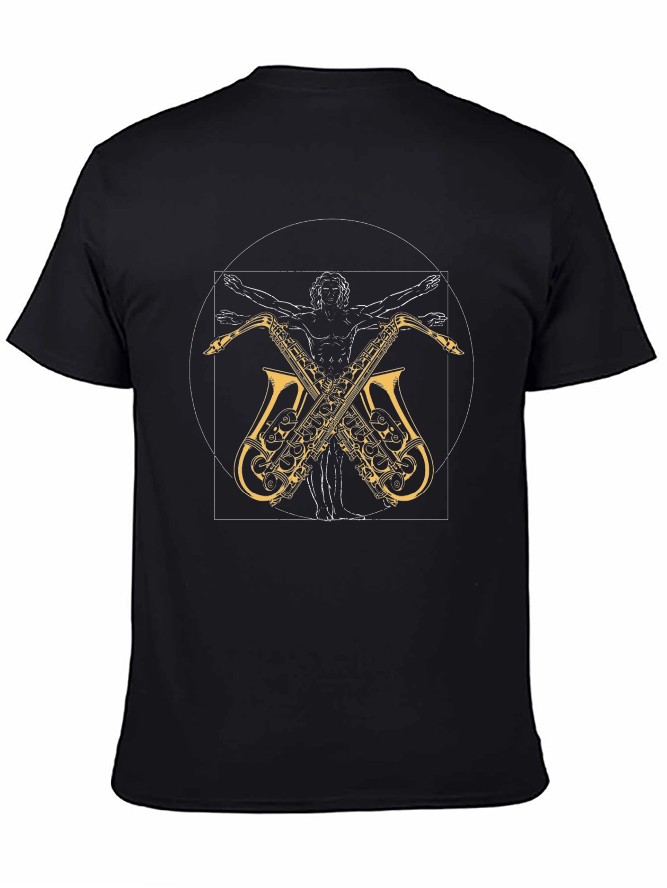Vitruvian Man Saxophone T-Shirt