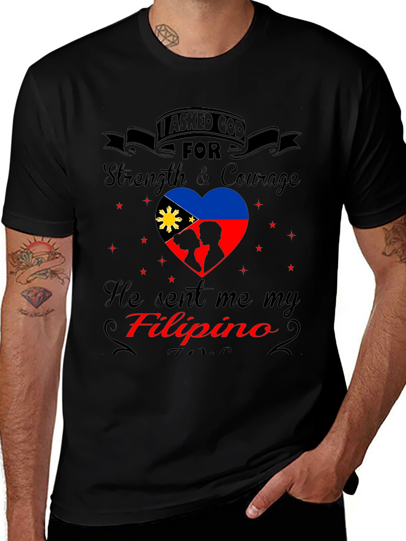 Filipino Pride T-Shirt - Strength & Courage Design