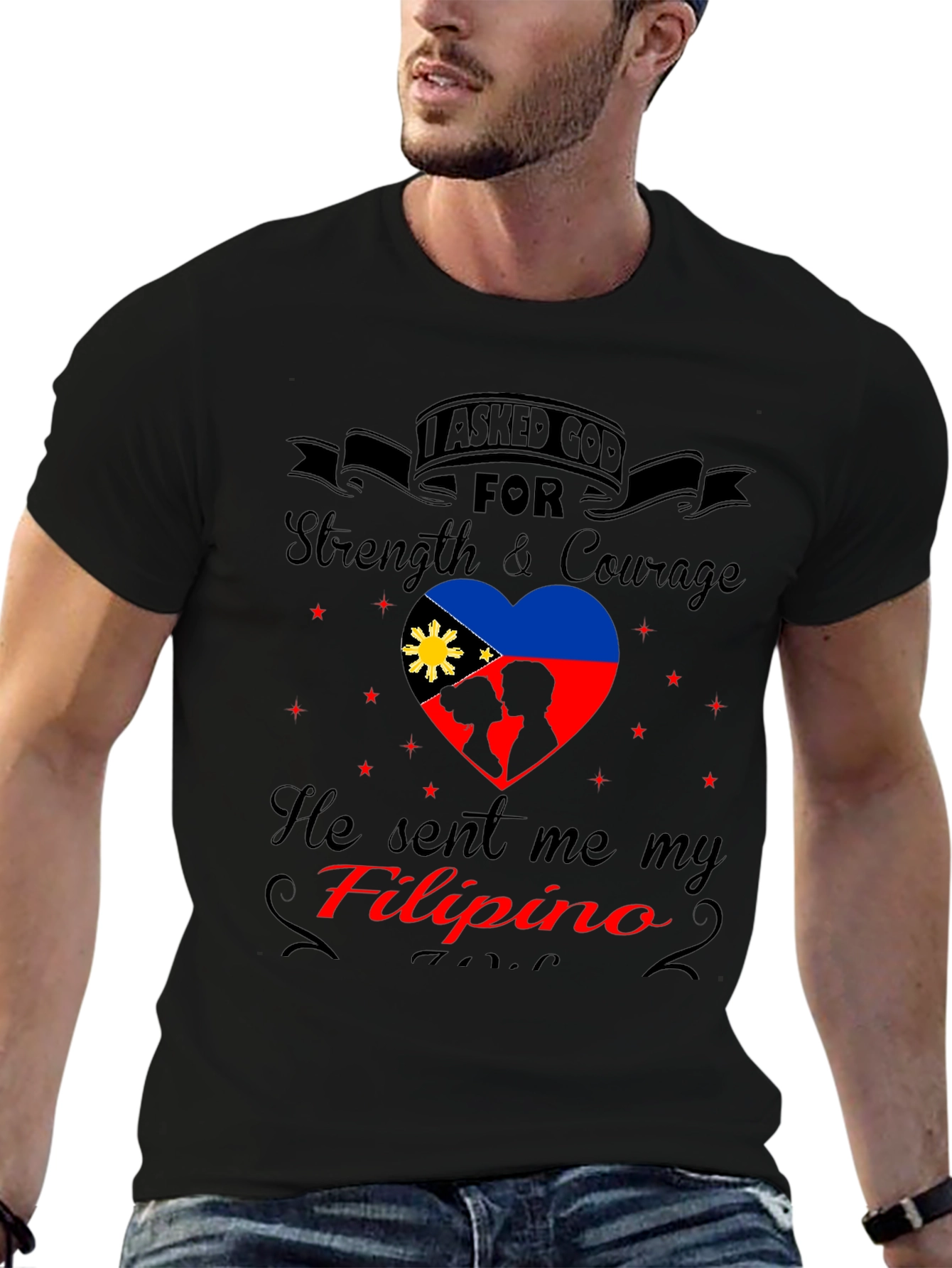 Filipino Pride T-Shirt - Strength & Courage Design