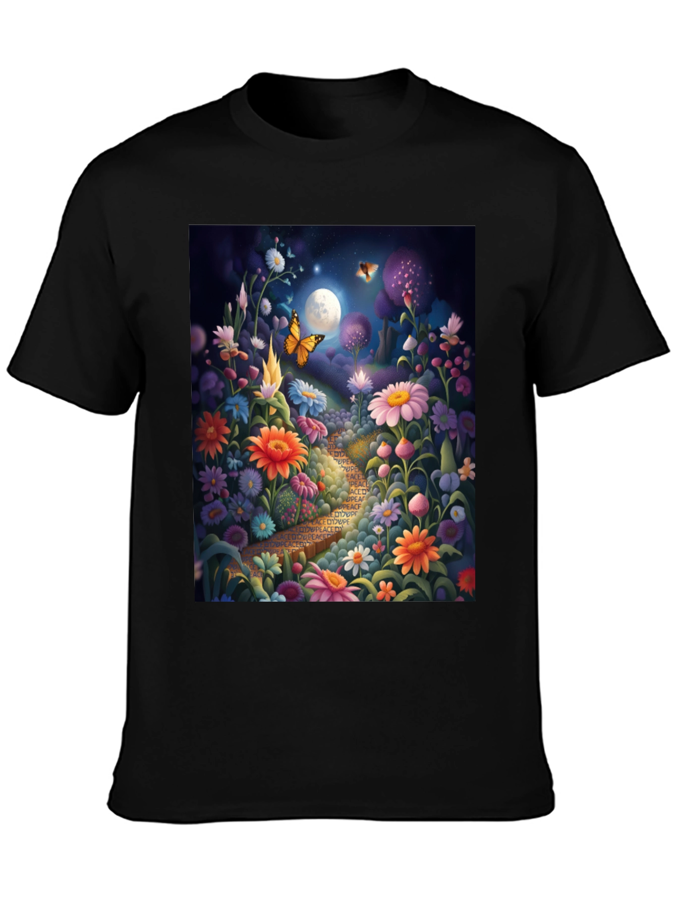 Floral Path Graphic Tee - Whimsical Design