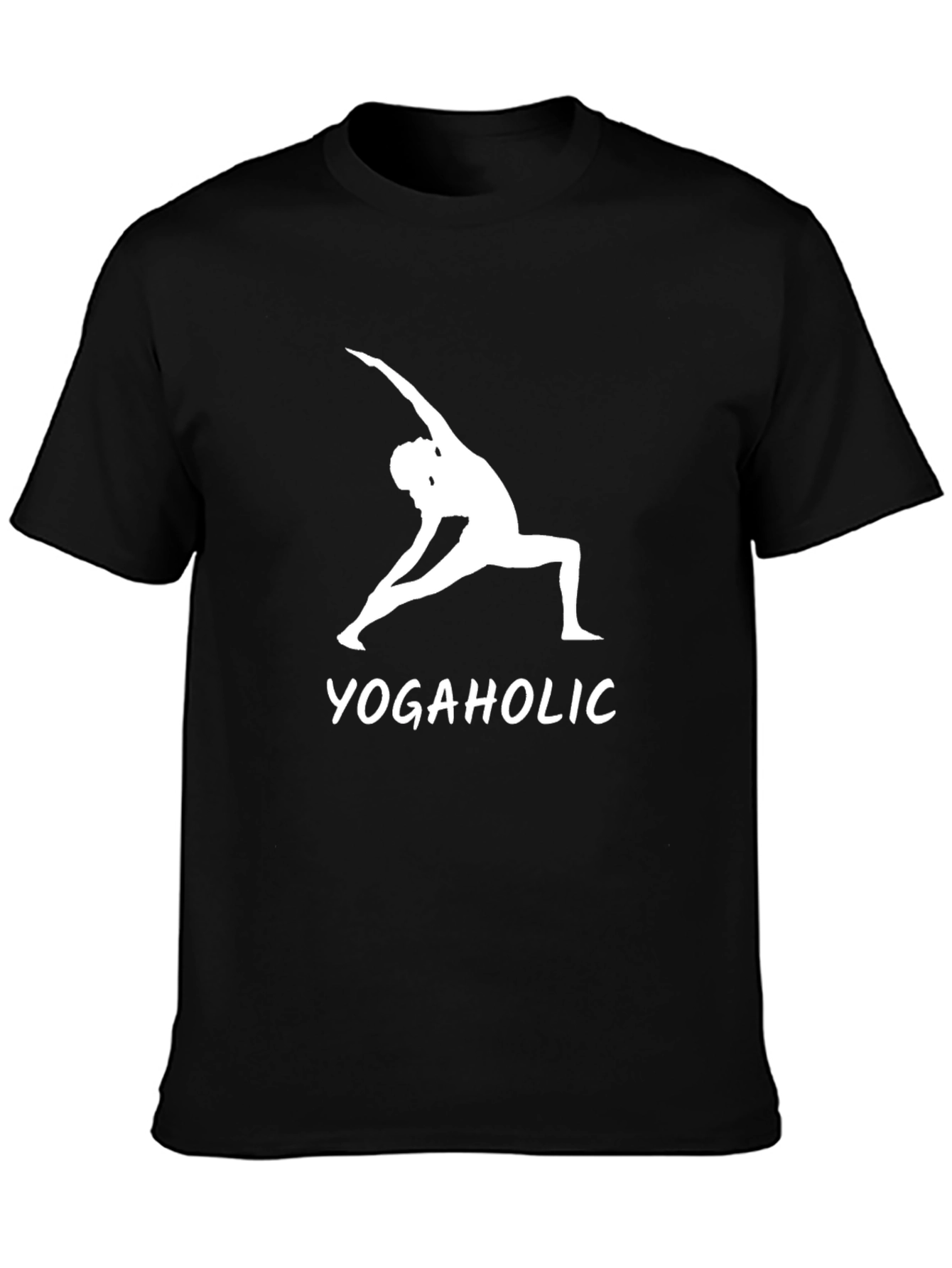 Yogaholic Graphic Tee - Black Cotton T-Shirt