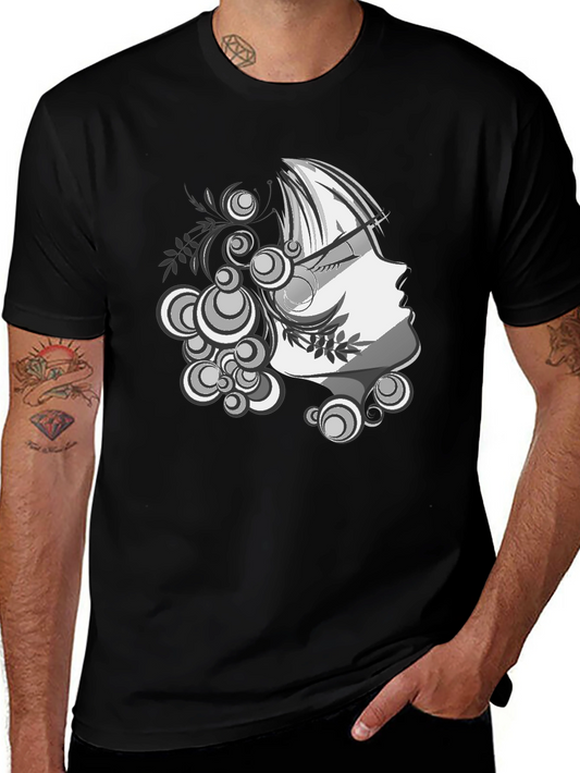 Modern Art Graphic Tee - Stylish Black T-Shirt