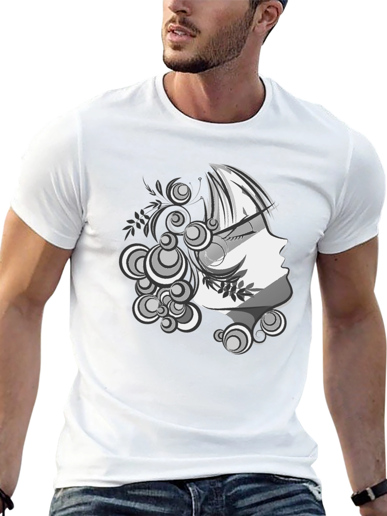Modern Art Graphic Tee - Stylish Black T-Shirt