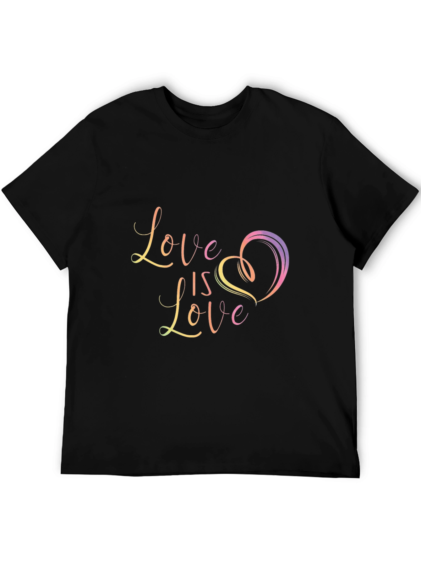 Love is Love Graphic Black T-Shirt
