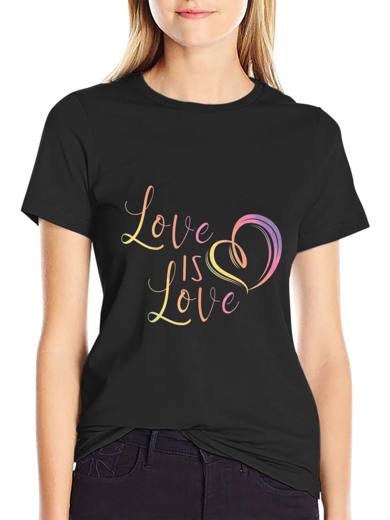 Love is Love Graphic Black T-Shirt