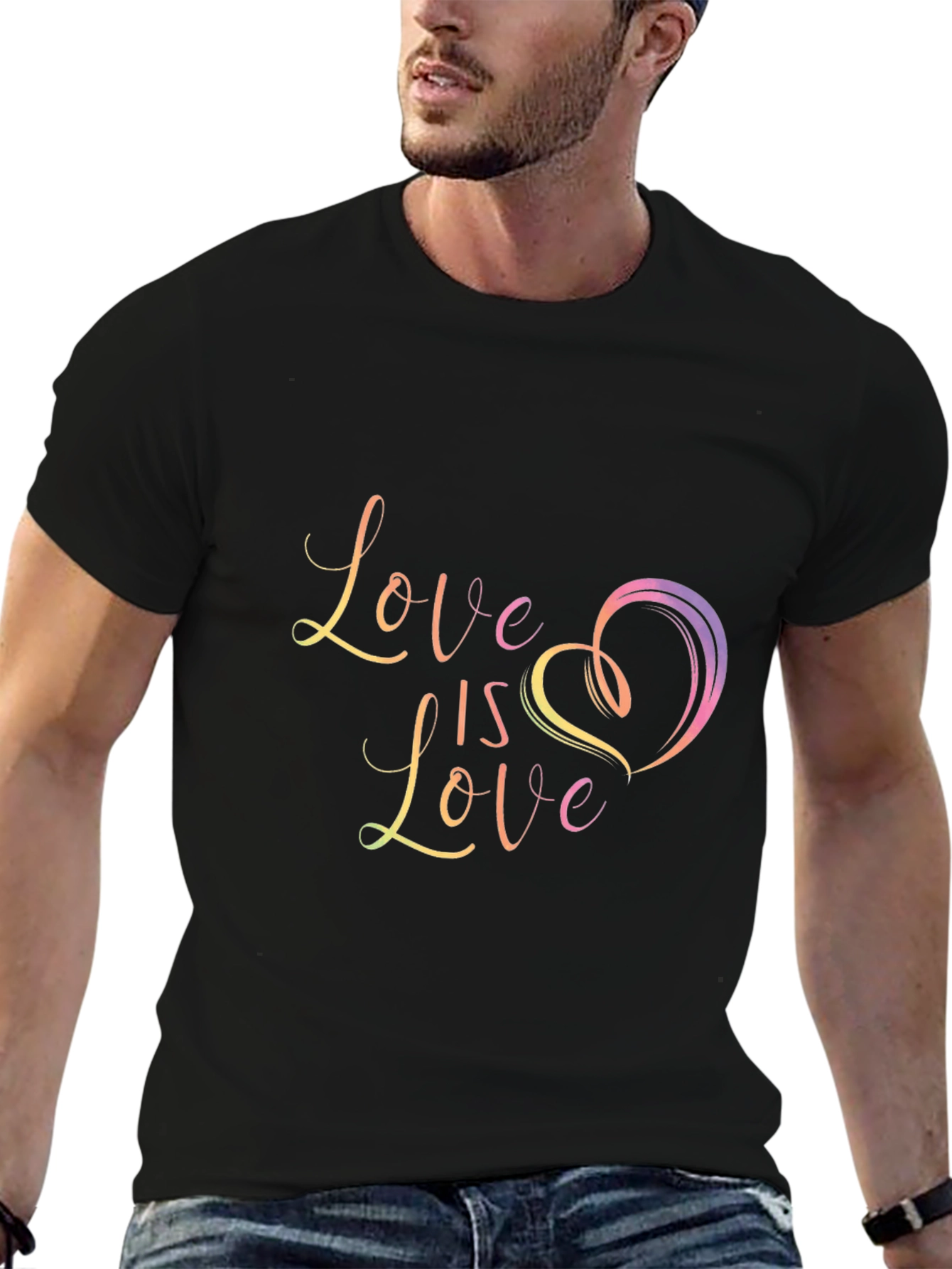 Love is Love Graphic Black T-Shirt
