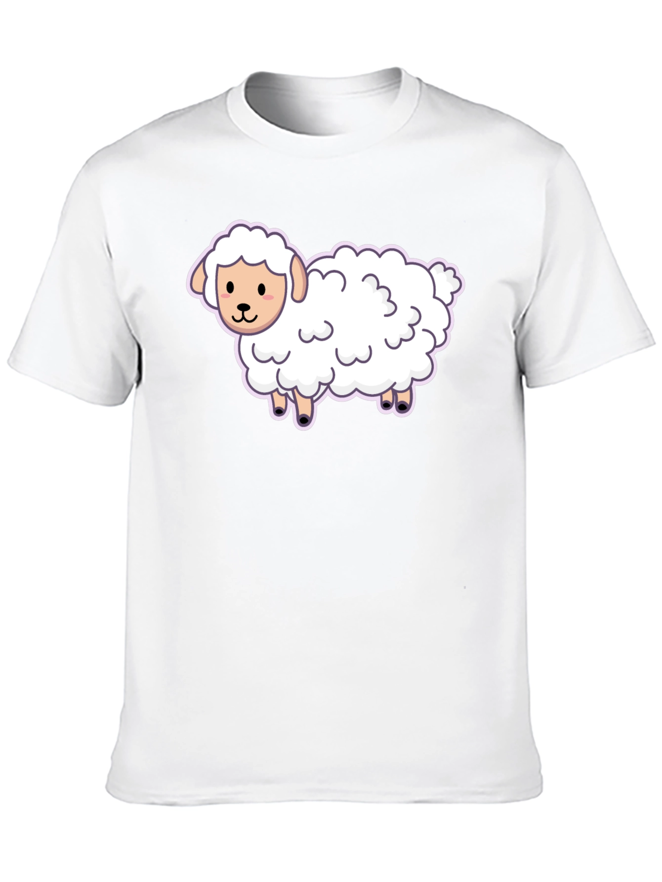 Cute Sheep Graphic Tee - Black