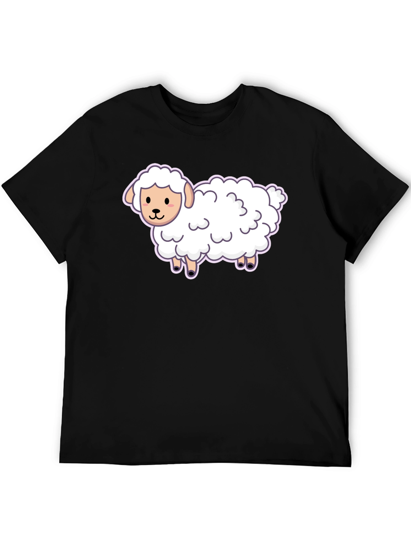 Cute Sheep Graphic Tee - Black