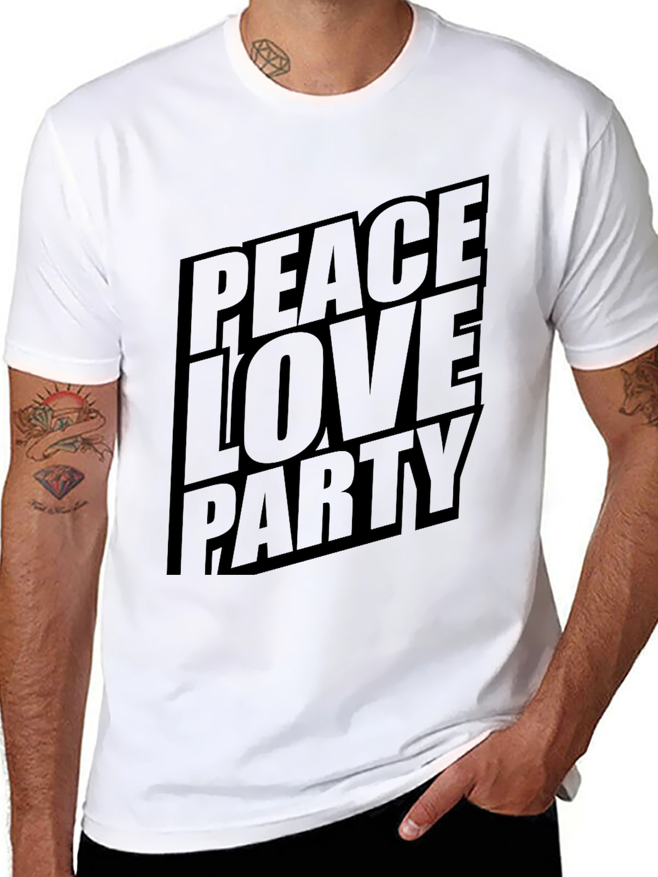 Peace Love Party Graphic T-Shirt
