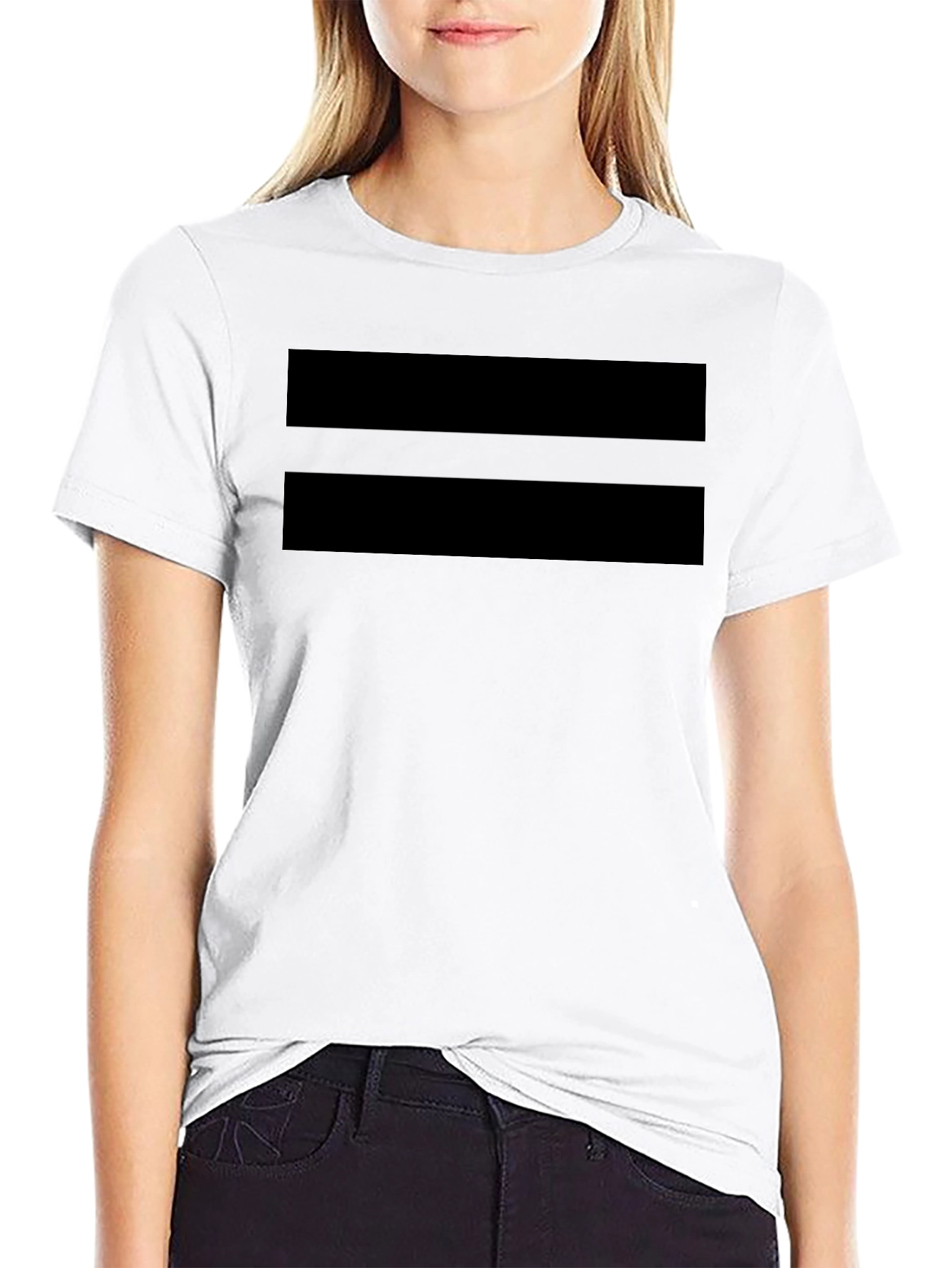 Minimalist Two-Stripe Black T-Shirt