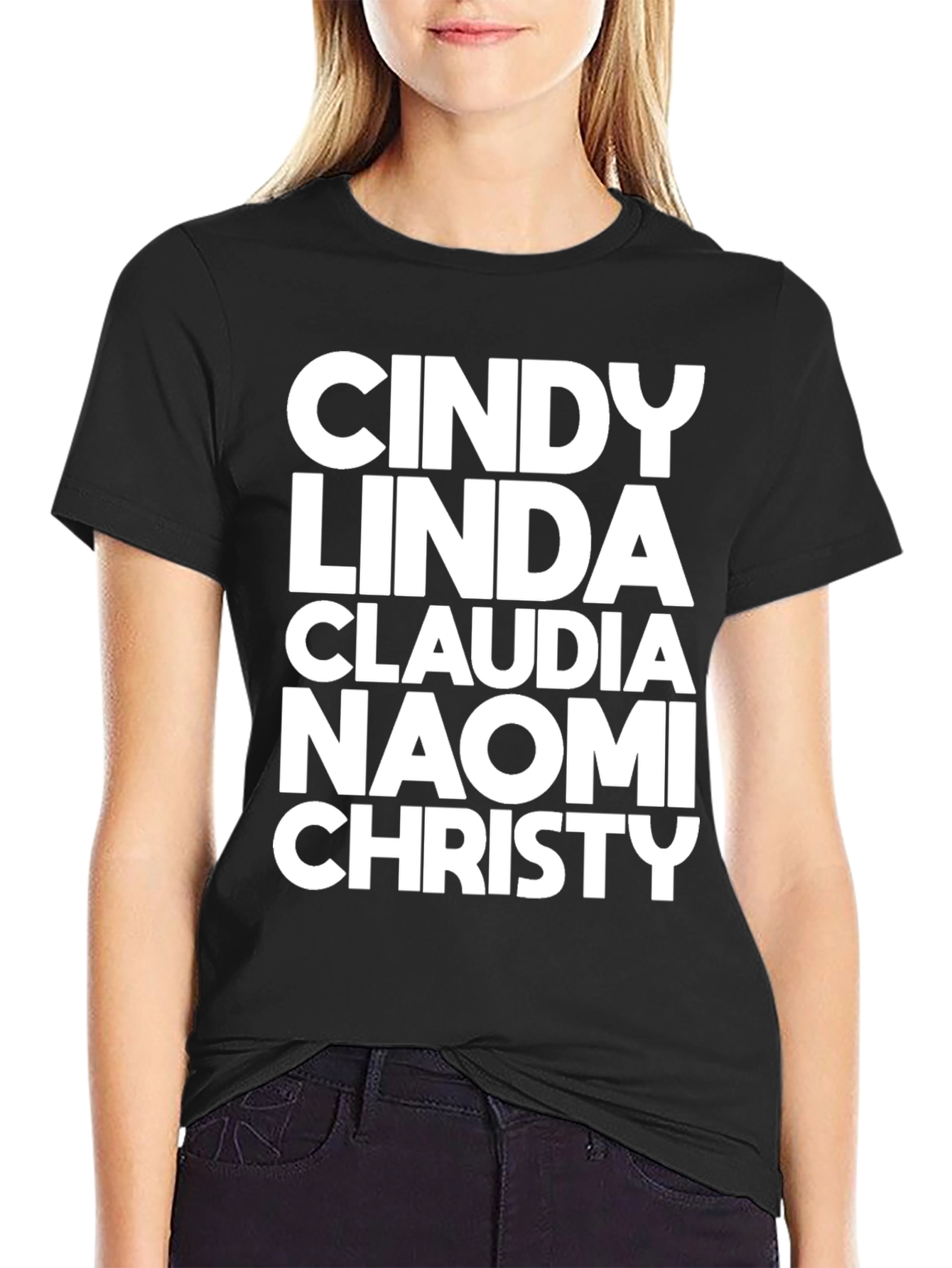 Supermodel Names Black T-Shirt