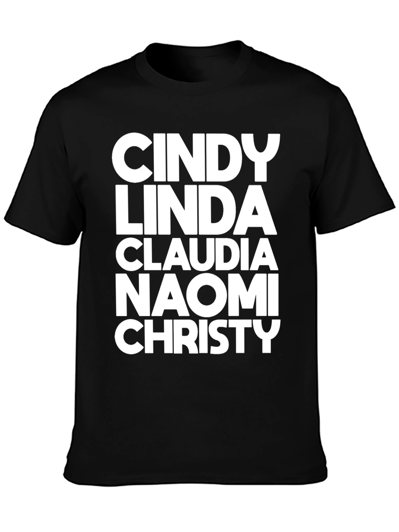 Supermodel Names Black T-Shirt