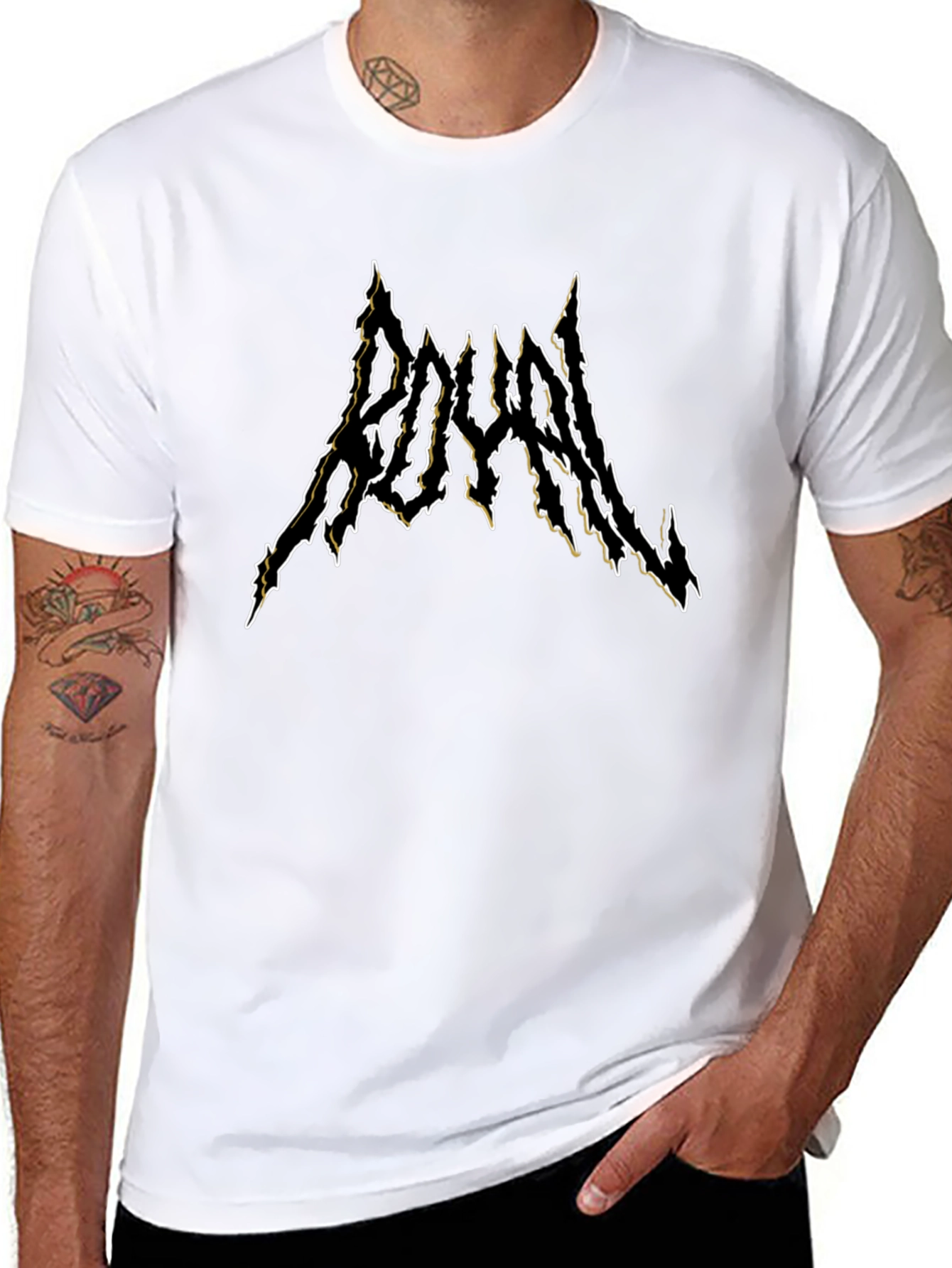 Royal Black Metal Style T-Shirt