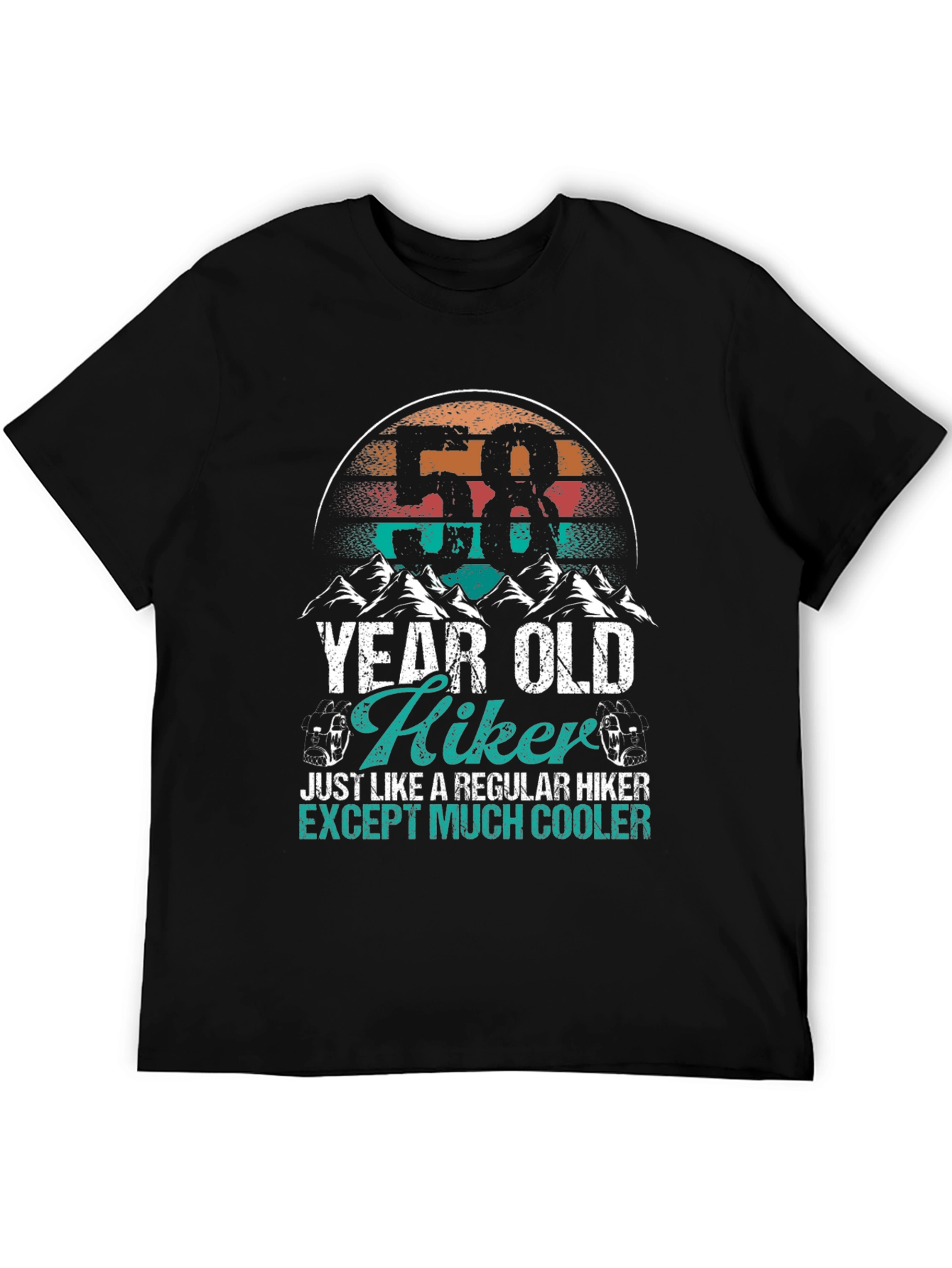 58 Year Old Hiker Cool Graphic Tee