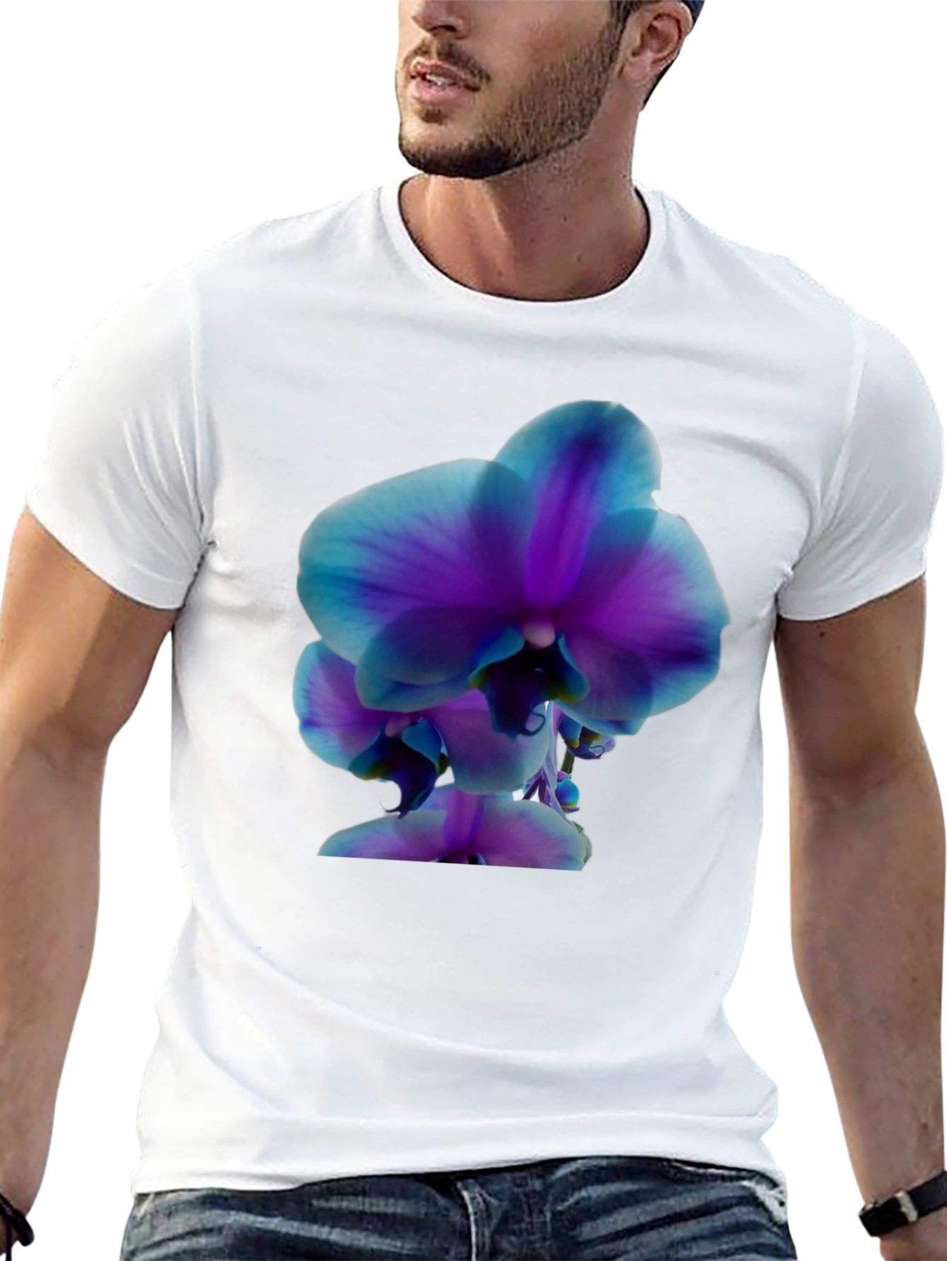 Orchid Graphic Tee - Stylish Black T-Shirt