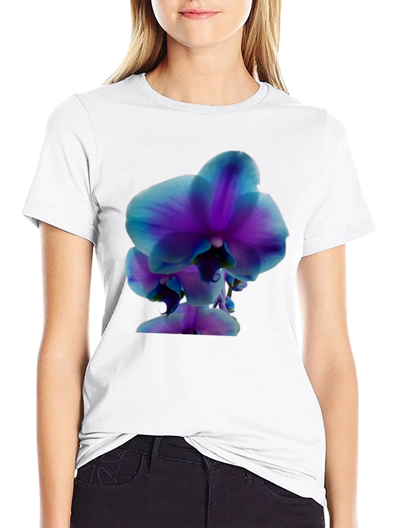 Orchid Graphic Tee - Stylish Black T-Shirt
