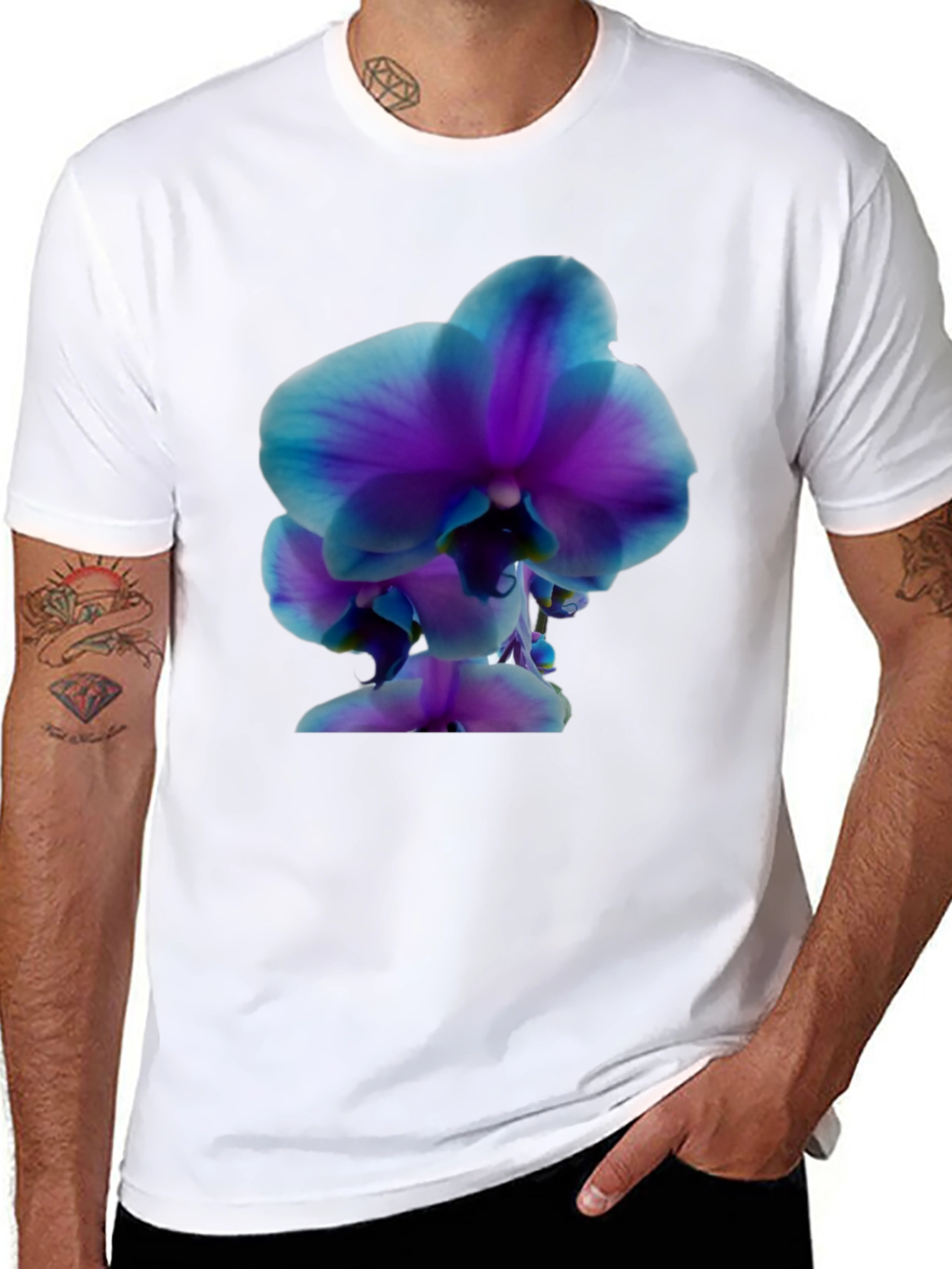 Orchid Graphic Tee - Stylish Black T-Shirt