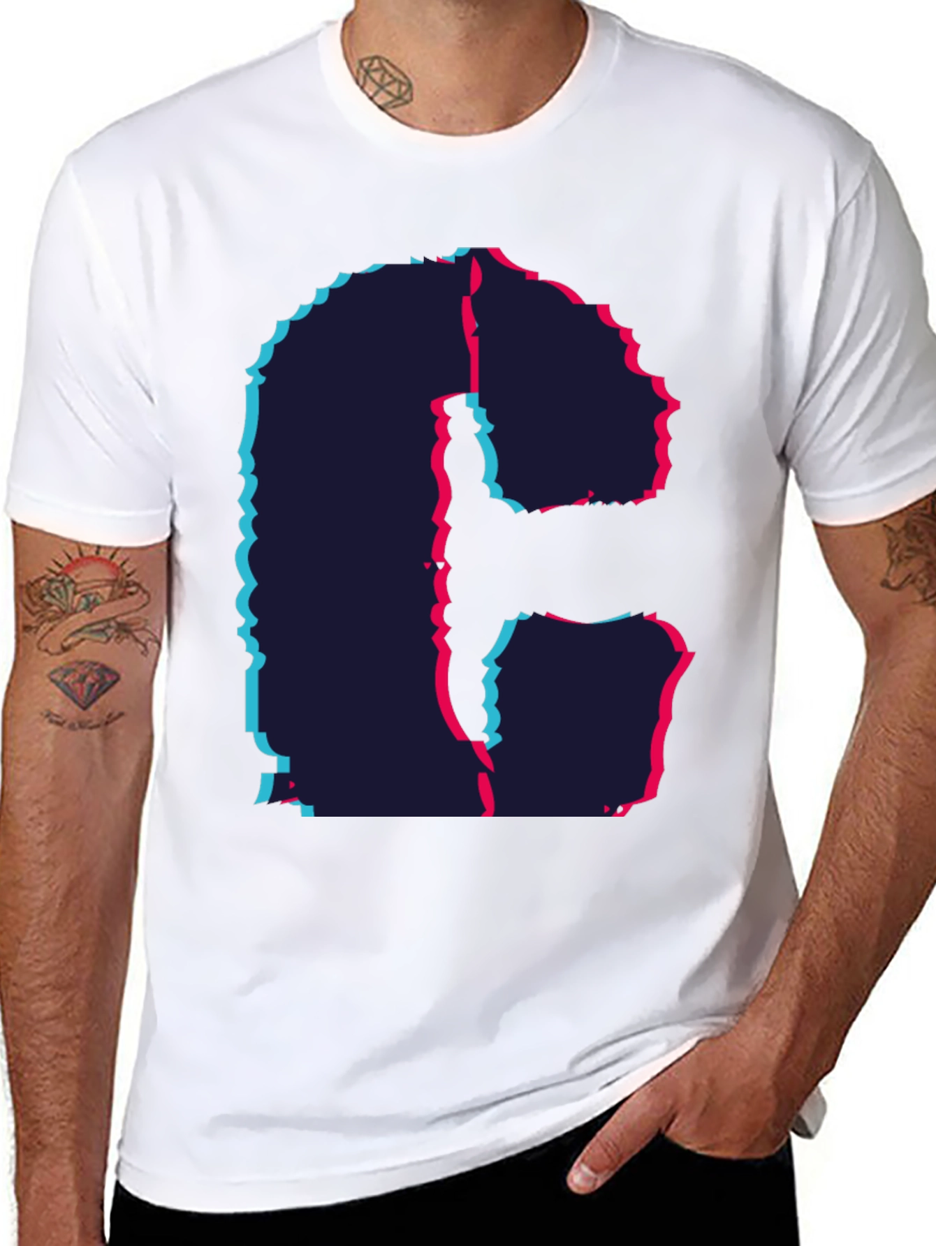 Abstract Initial C Graphic Tee - Modern Design