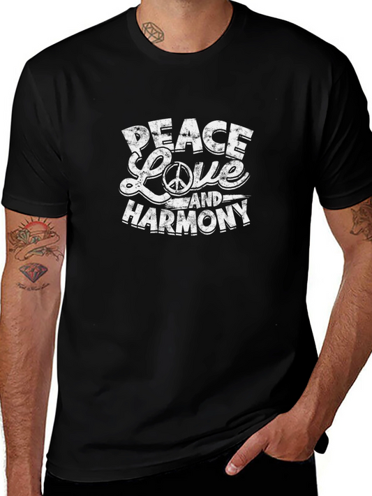 Peace Love Harmony Graphic Tee - Unisex Cotton T-Shirt