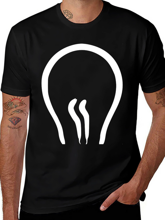 Modern Light Bulb Graphic Tee - Black