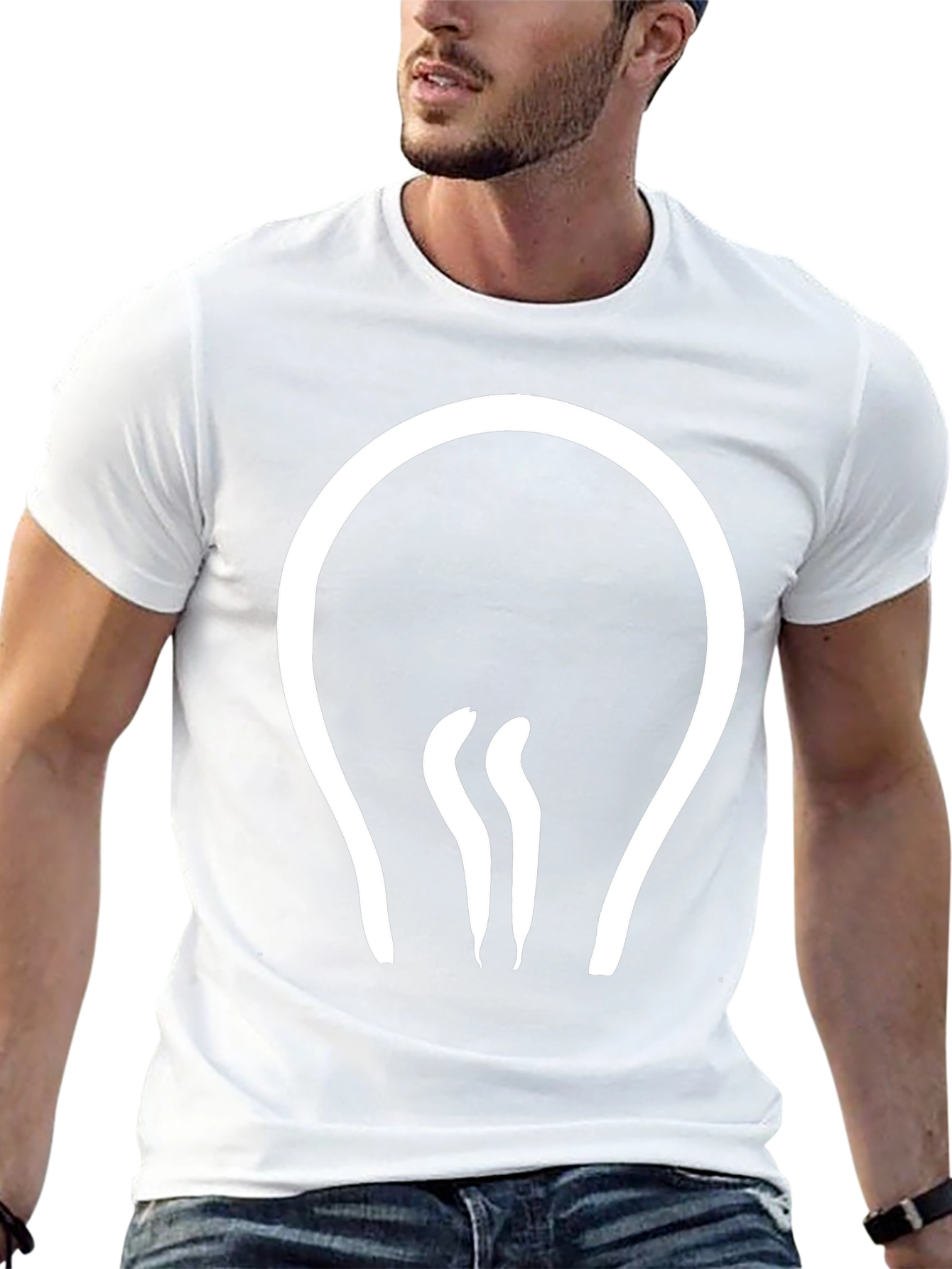 Modern Light Bulb Graphic Tee - Black