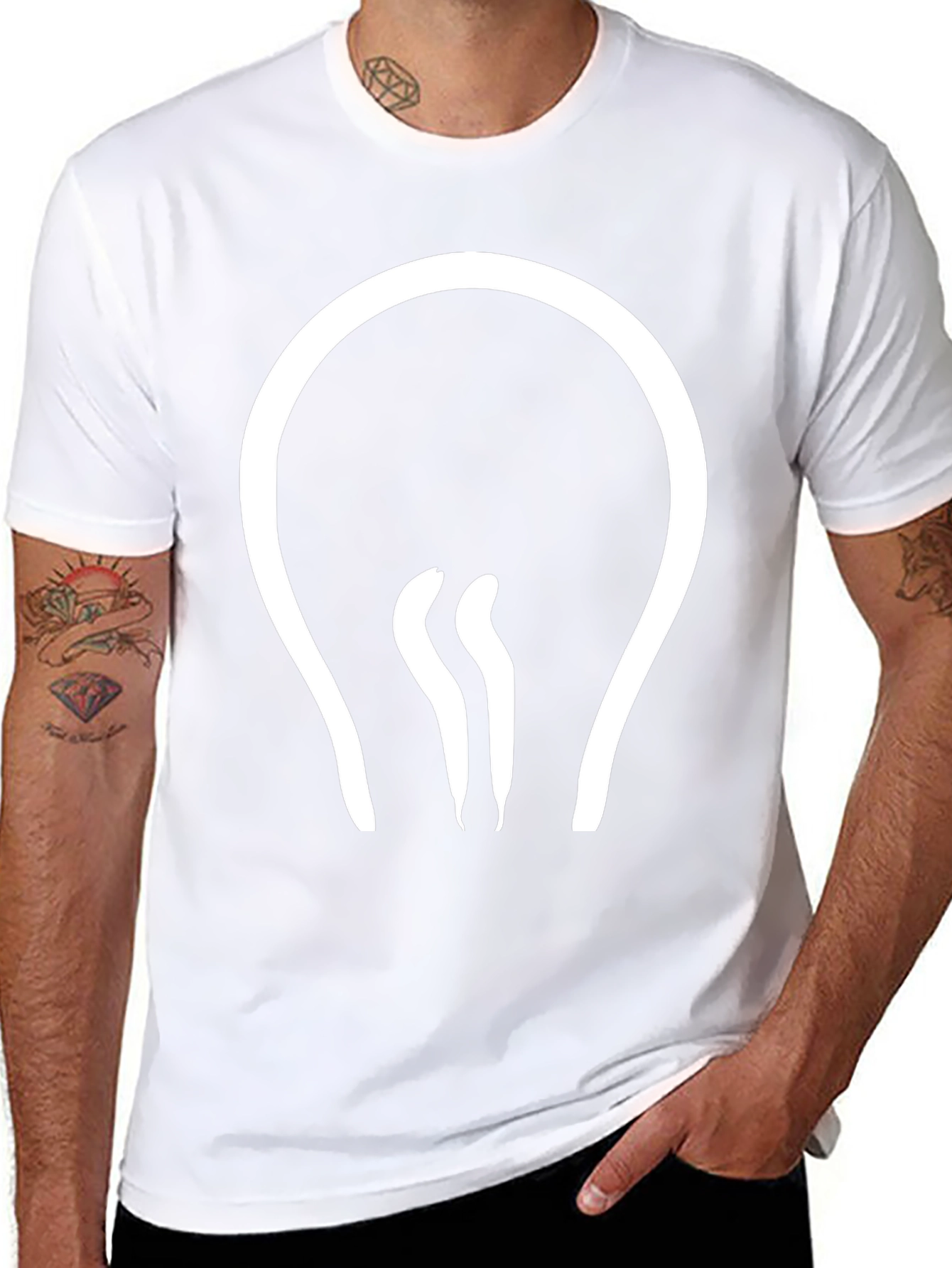 Modern Light Bulb Graphic Tee - Black
