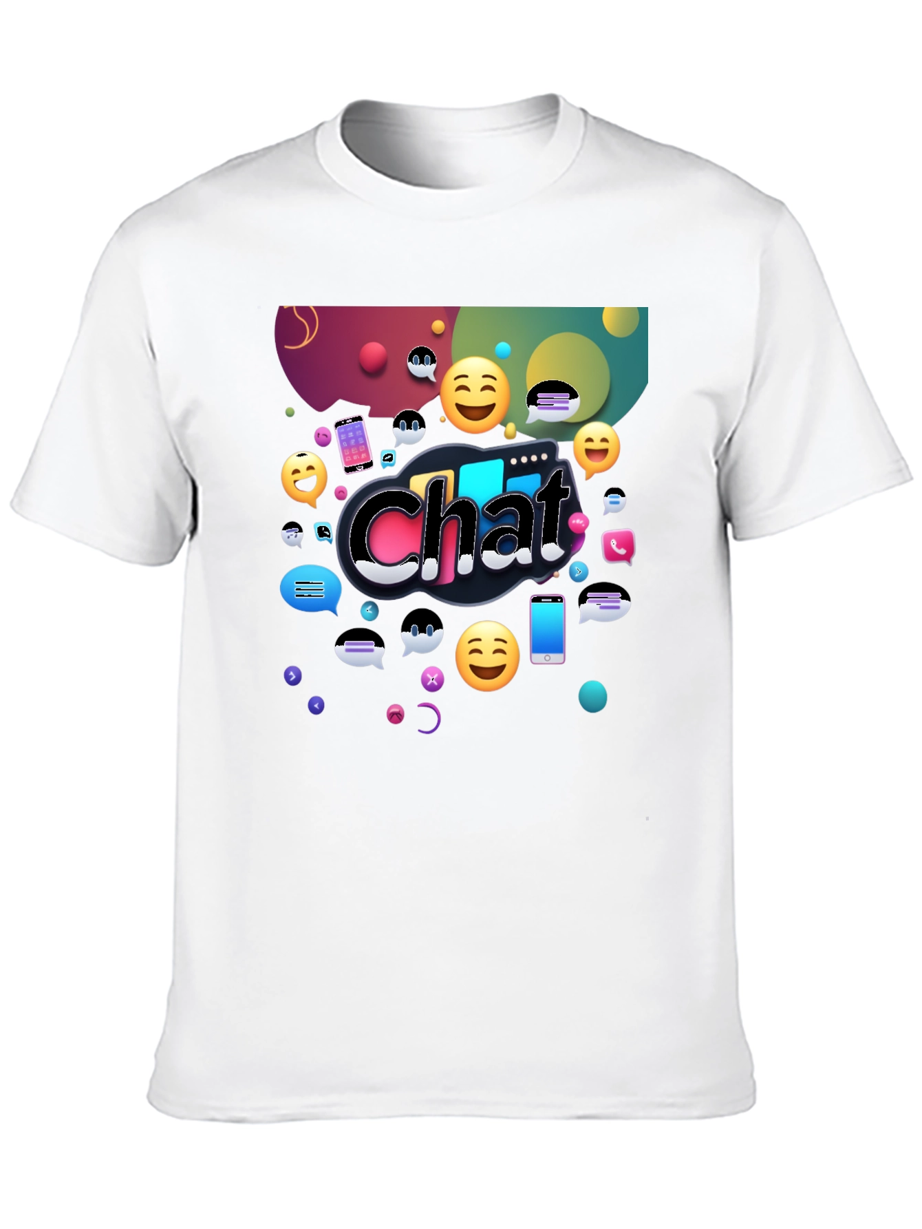 Chat Emoji Graphic Tee - Black Casual Shirt