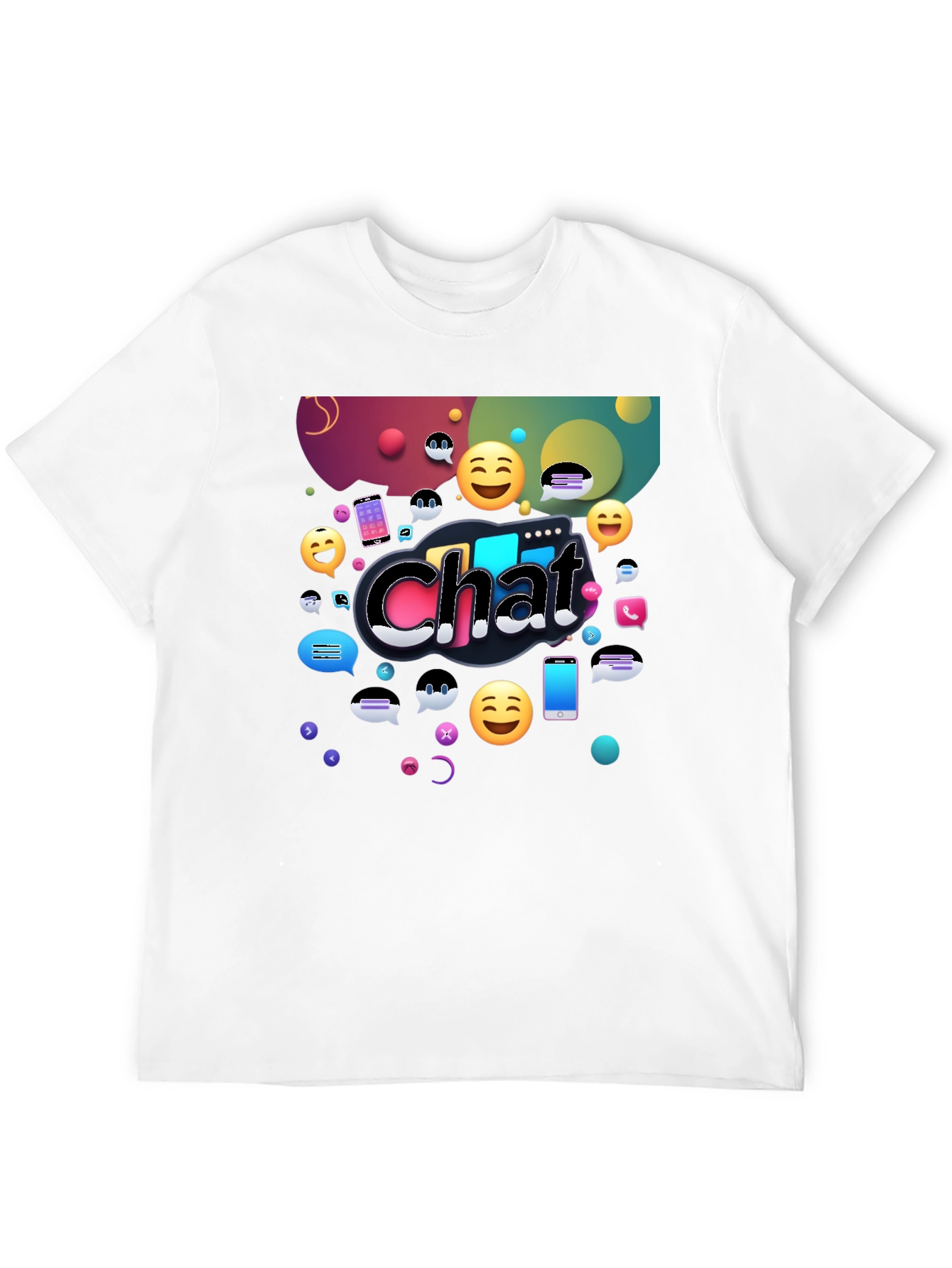 Chat Emoji Graphic Tee - Black Casual Shirt