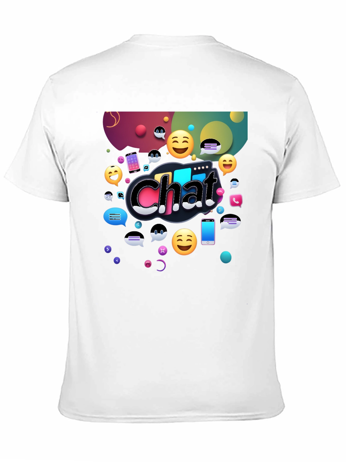 Chat Emoji Graphic Tee - Black Casual Shirt